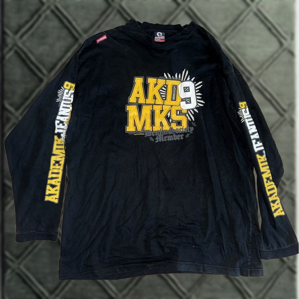 Akademiks VINTAGE Akademiks Long Sleeve T-Shirt XXL Jeanius Black Heavyweight Mens 90s Hip Hop Size US XXL / EU 58 / 5 - 1 Thumbnail