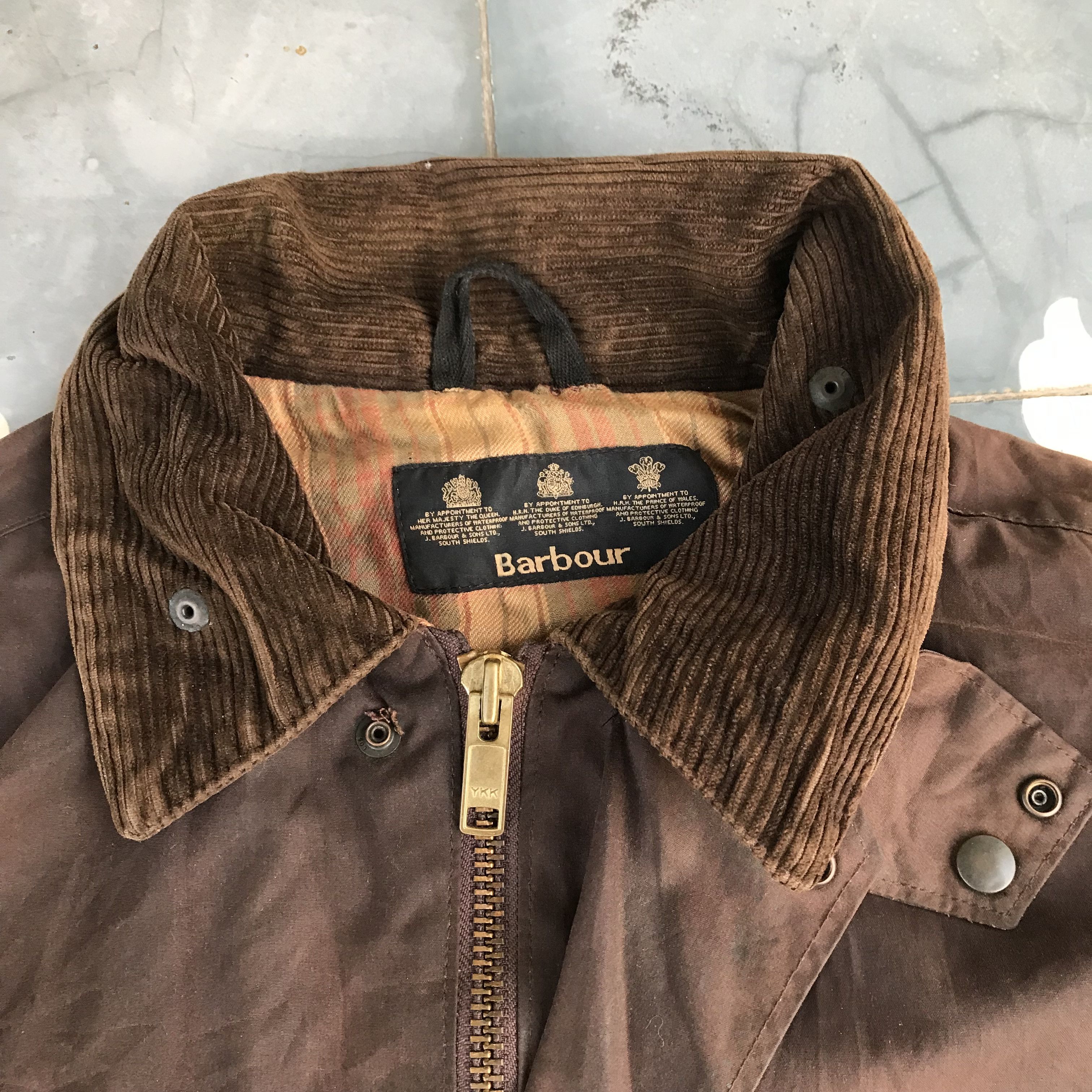 Barbour Vintage Barbour Beaufort Brown Wax Jacket Iconic tartan