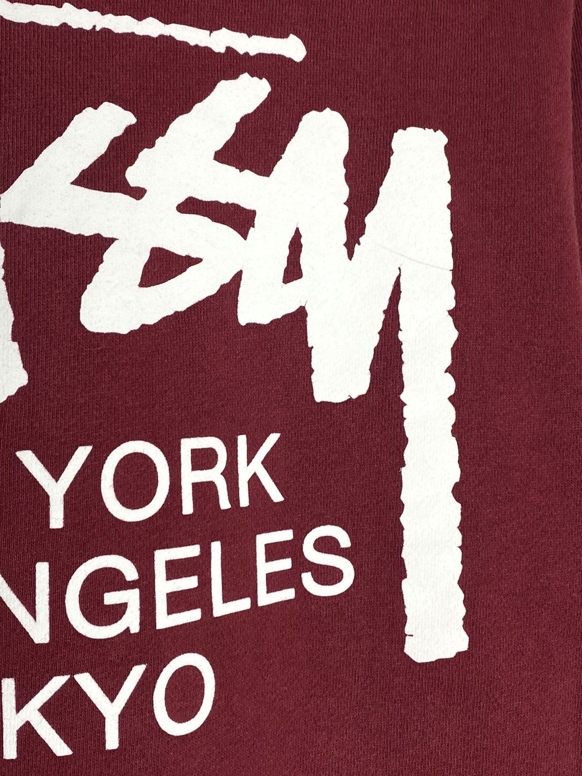 Stussy 🔥 STÜSSY WORLD TOUR CREWNECK BURGUNDY NYC LA PARIS VIBES Size US L / EU 52-54 / 3 - 6 Thumbnail