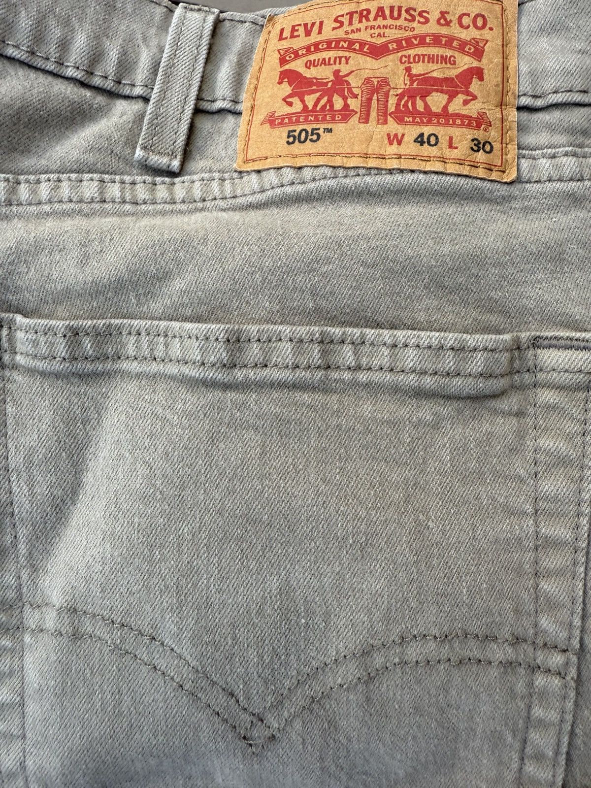 Levi's Levis 505 Jeans Mens 40 X 30 Khaki Straight Leg Tan Denim Size US 40 / EU 56 - 10 Thumbnail