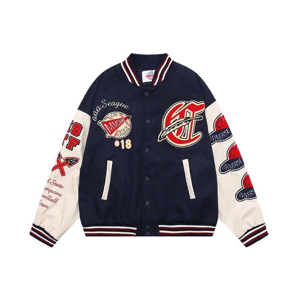 Designer × Japanese Brand Vintage Flocked Varsity Jacket Size US XL / EU 56 / 4 - 7 Thumbnail