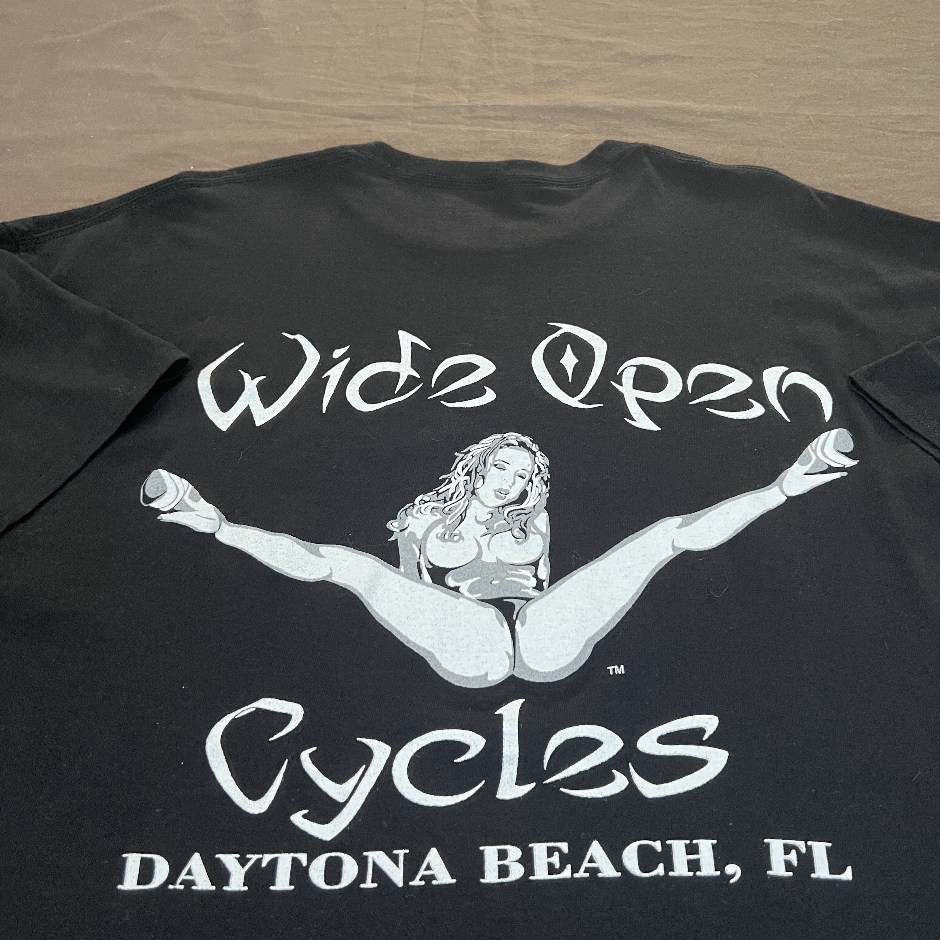 Vintage Vintage Y2K Wide Open Cycles Sexy Stripper Biker Promo Tee Size US XXL / EU 58 / 5 - 1 Thumbnail