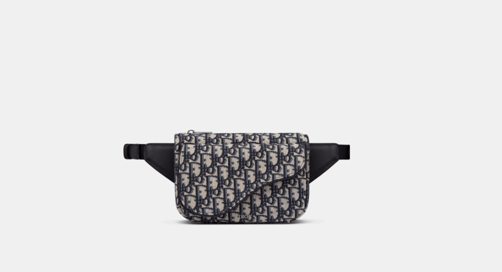 image of Dior O1W1Db10324 Size: Os Saddle Belt Bag In Black/beige, Men's