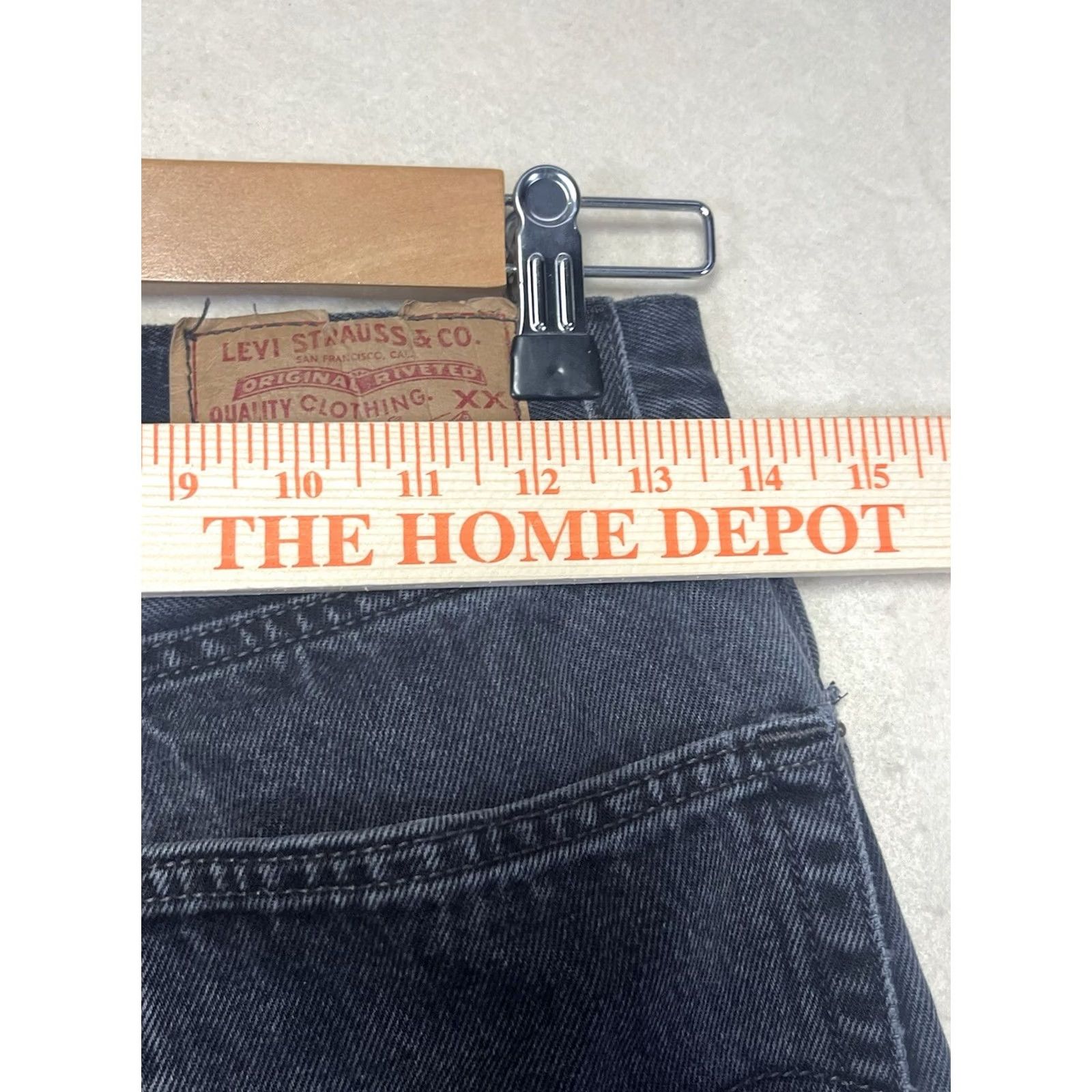 Levi's VINTAGE Levi's 501 Jeans Women Black Denim Premium Button Fly Regular Size 24 USA Made Straight Size 42" / US 20 - 4 Thumbnail
