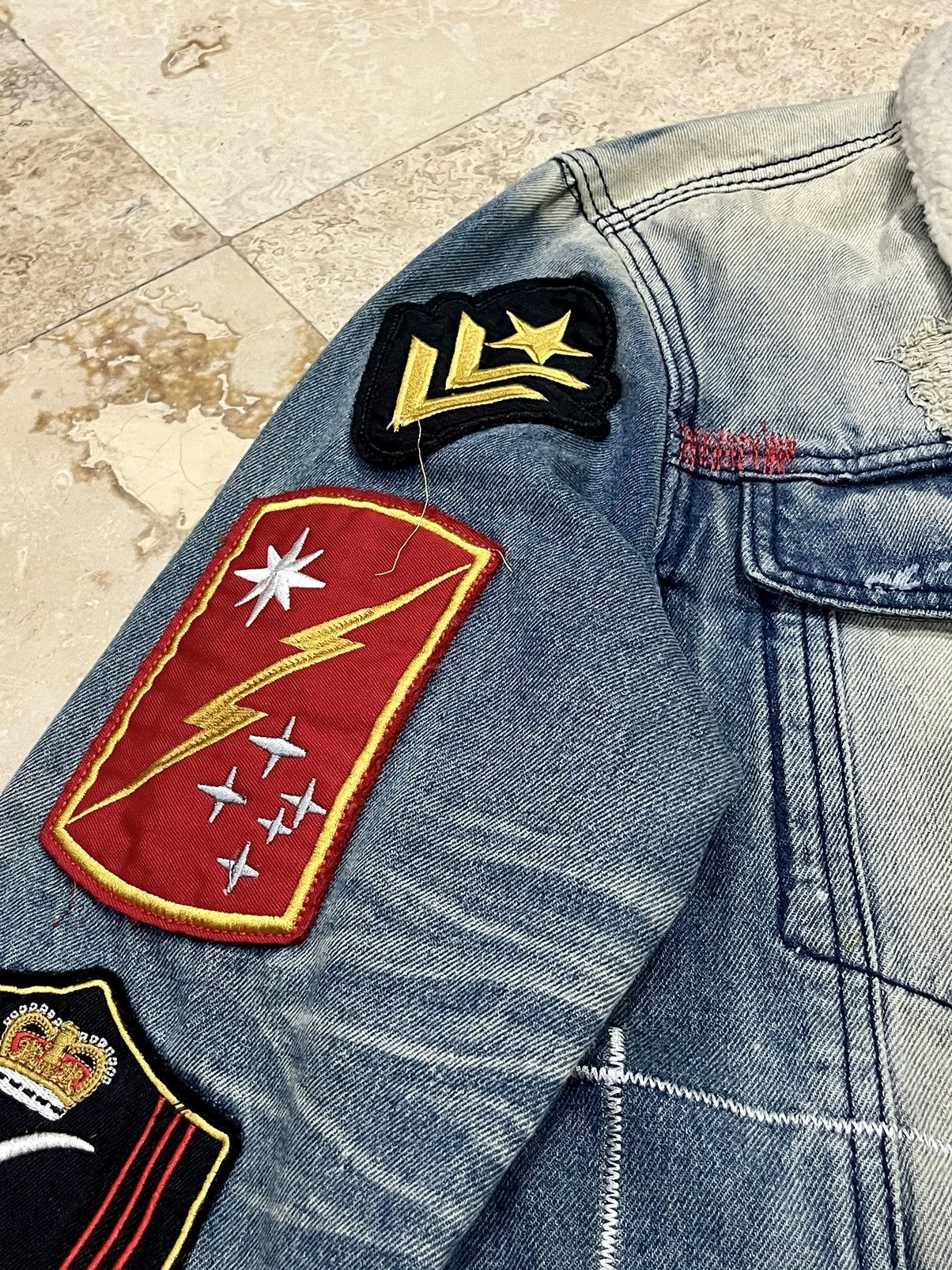 Reason CRAZY Y2K Reason Patched Distressed Denim Jacket Size US S / EU 44-46 / 1 - 8 Thumbnail