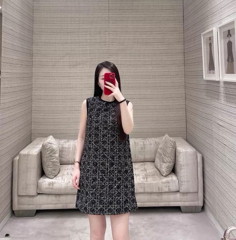 Dior Dior 2024 Early Autumn Series Rattan plaid knitted dress Size XS / US 0-2 / IT 36-38 - 2 Thumbnail