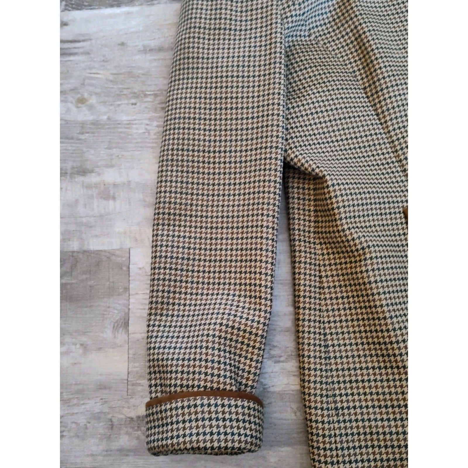 Liz Claiborne VINTAGE Liz Claiborne Women's Jacket Mid-Length Wool Blend Houndstooth 90s Casual Style Size 10 Size L / US 10 / IT 46 - 6 Thumbnail