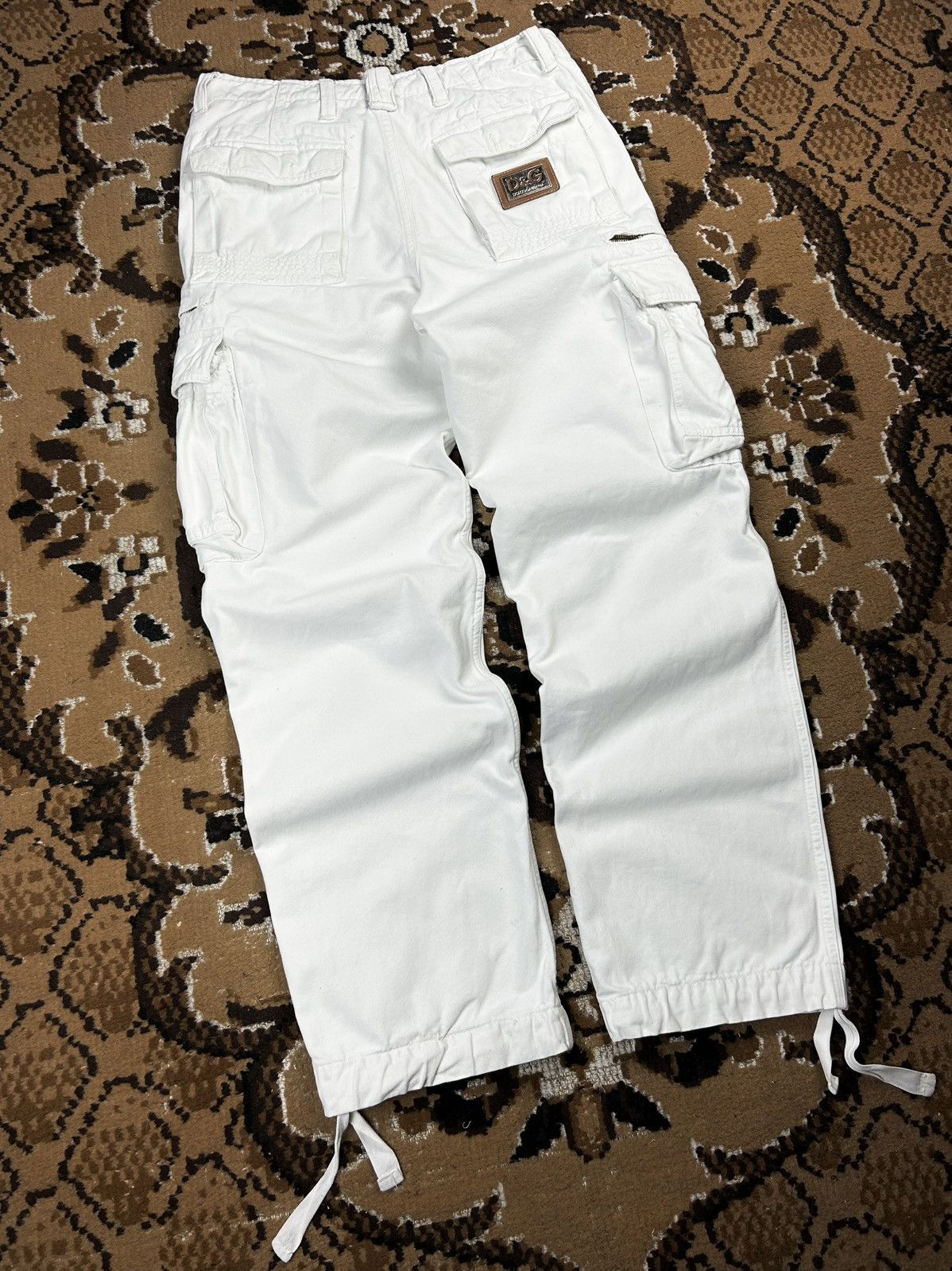 Dolce & Gabbana Dolce & Gabbana Archive White Cargo Pants Metal Logo Vintage Size US 32 / EU 48 - 5 Thumbnail