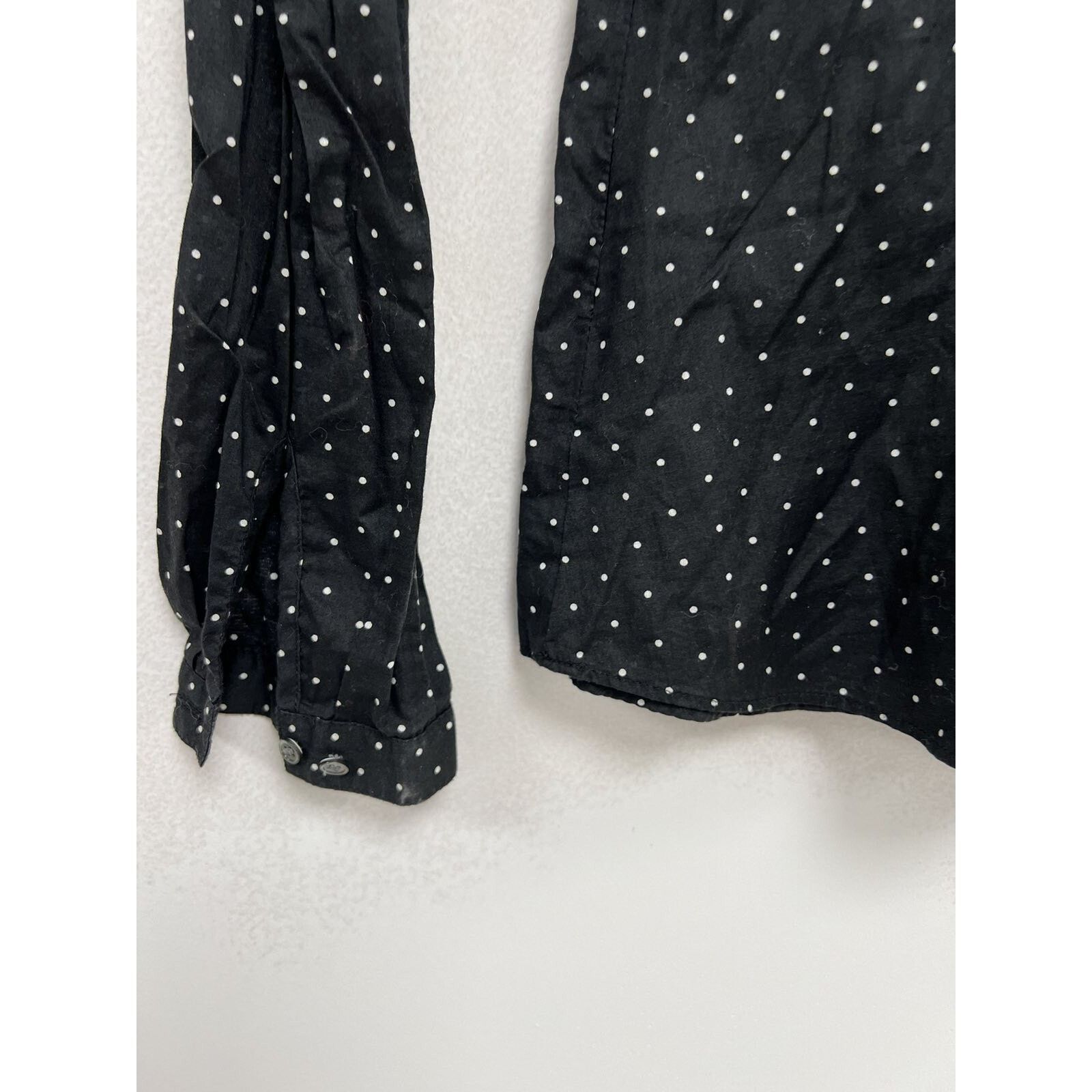 J.Crew J Crew Blouse Top Black Dot Long Sleeve Cotton XS A000008 Size XS / US 0-2 / IT 36-38 - 6 Thumbnail