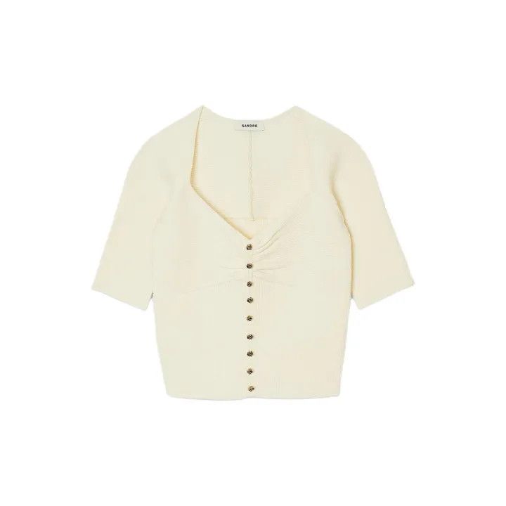 Sandro Short Sleeve V-Neck Cardigan 0079