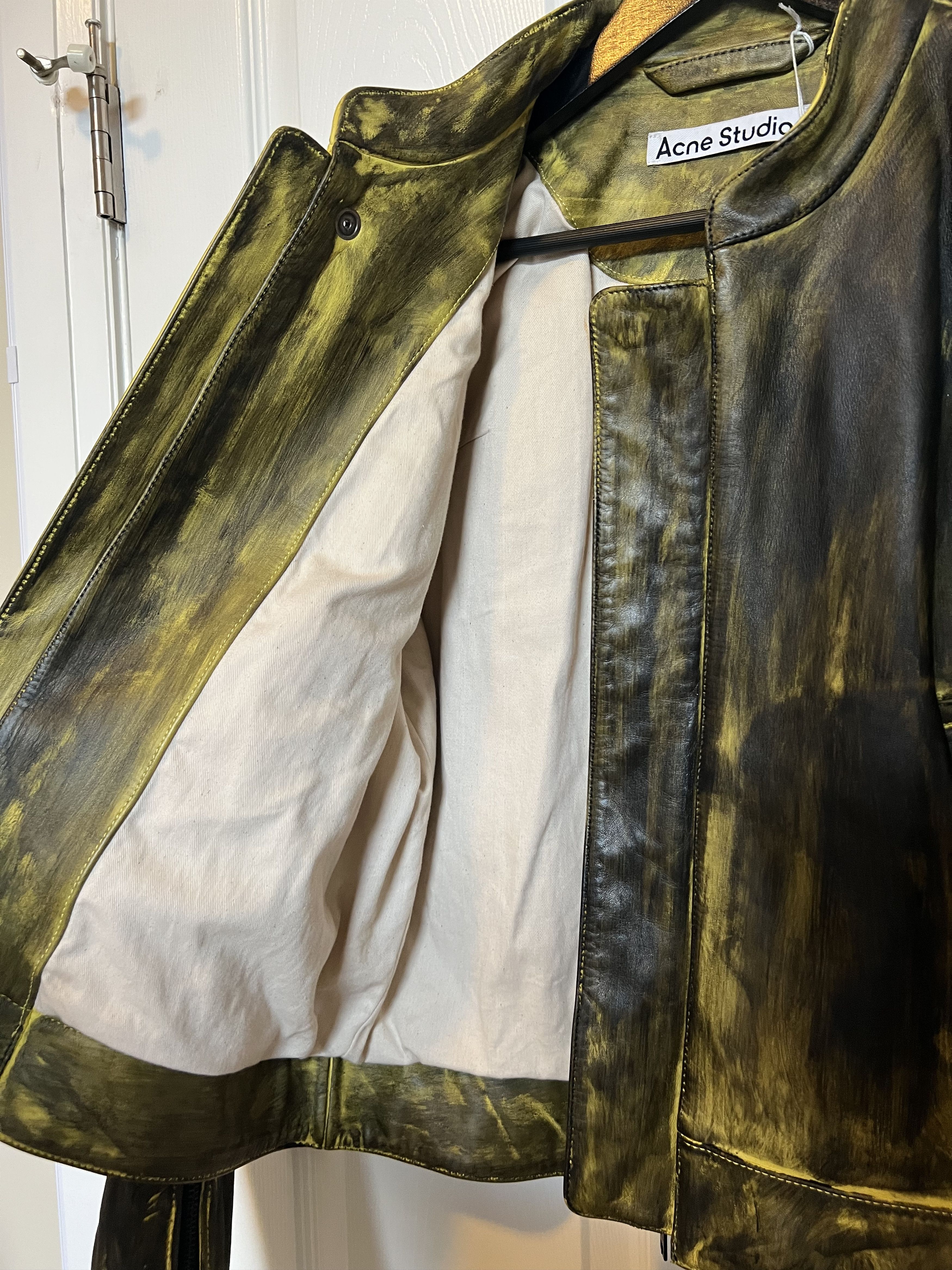 Acne Studios Acne Studios FW22 Hand Painted Yellow Leather Jacket sz 48 Size US M / EU 48-50 / 2 - 3 Thumbnail