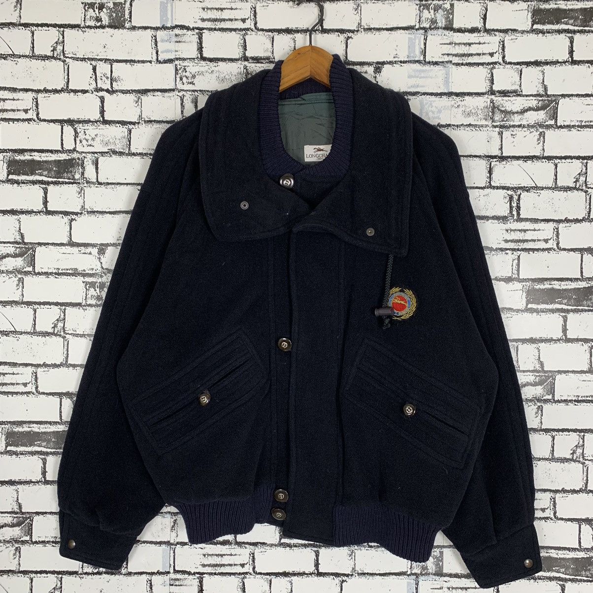 Longchamp Vintage Longchamp Paris Wool Bomber Jacket Size US M / EU 48-50 / 2 - 1 Thumbnail