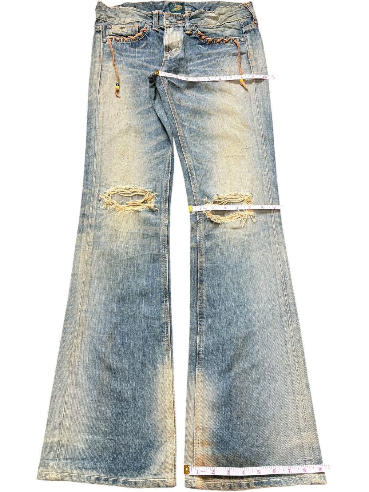 Edwin Vintage Edwin Vienus Mud Wash Distress Low Rise Flare Jeans Size 30" / US 8 / IT 44 - 8 Thumbnail