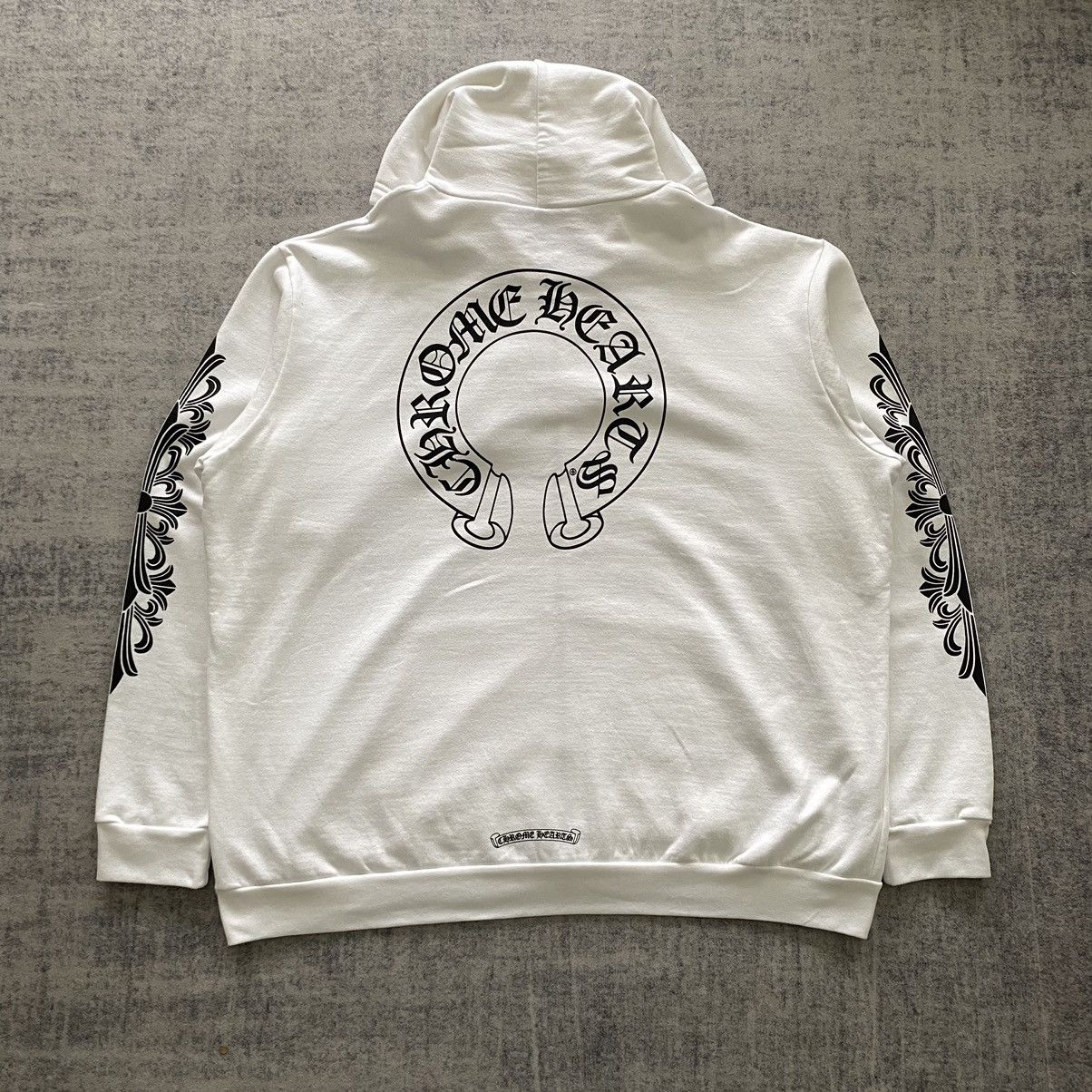 Chrome Hearts CHROME HEARTS Horseshoe Floral Cross Sleeve Zip Up Hoodie Size US XXL / EU 58 / 5 - 6 Thumbnail
