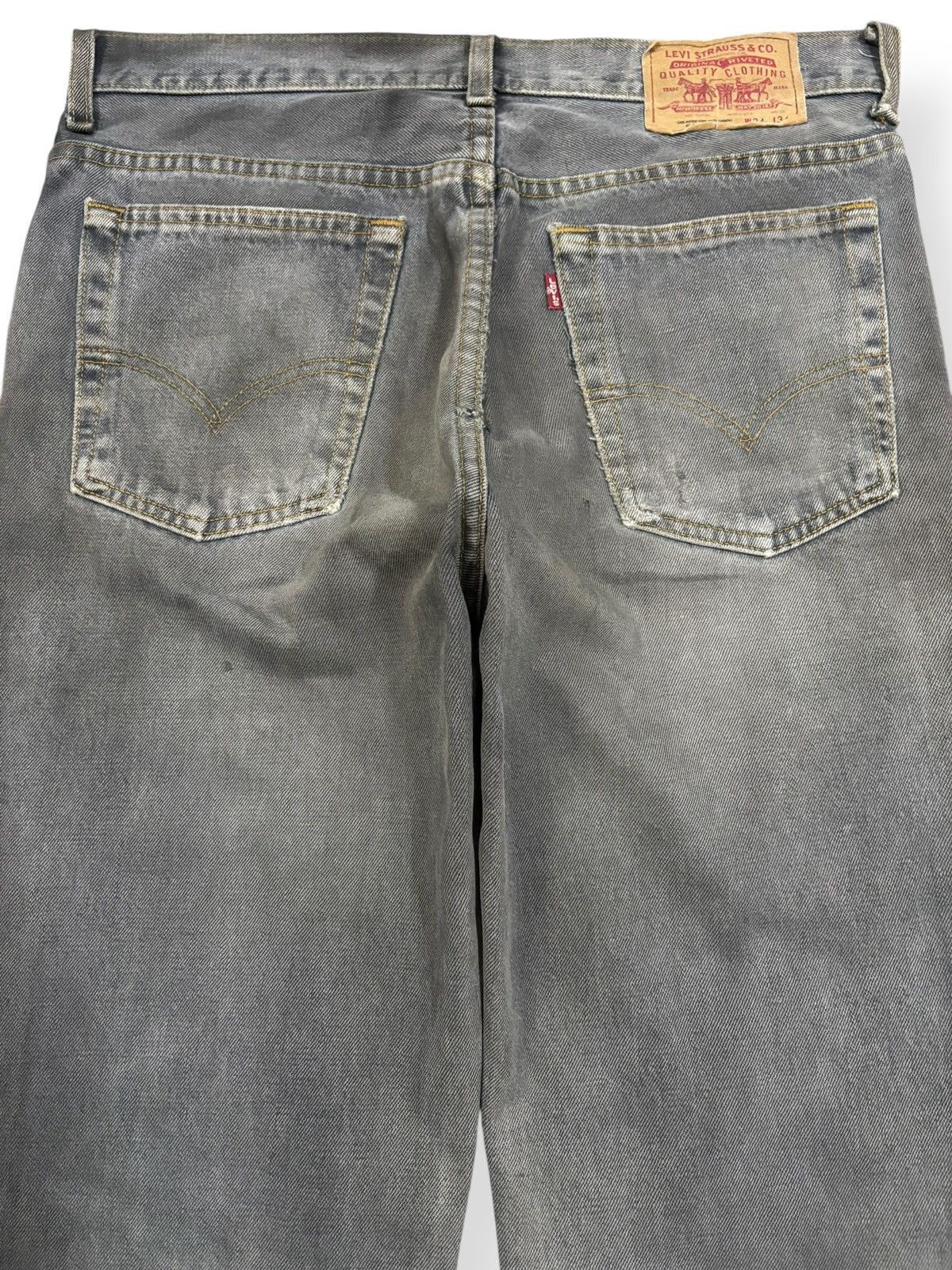 Levi's Vintage 90s Levis 517 Blue-Gray Faded Flare Distressed Jeans Size US 33 - 12 Thumbnail