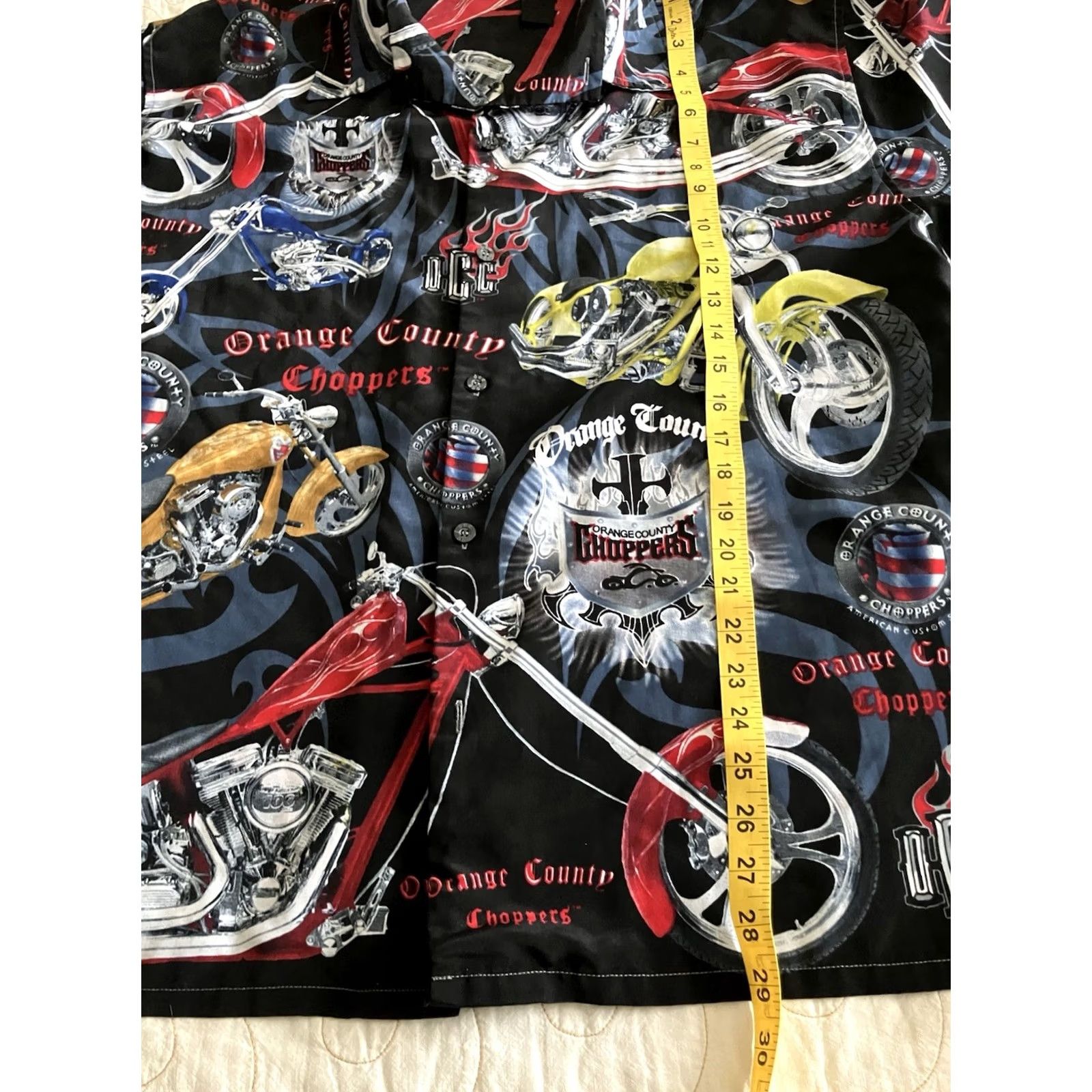 ALOHAS VINTAGE Orange County Choppers Shirt Mens XL Black Aloha Motorcycle 00s Hole Short Sleeve Button-Up Collared Graphic Print Biker Mens XL Size US XL / EU 56 / 4 - 3 Thumbnail