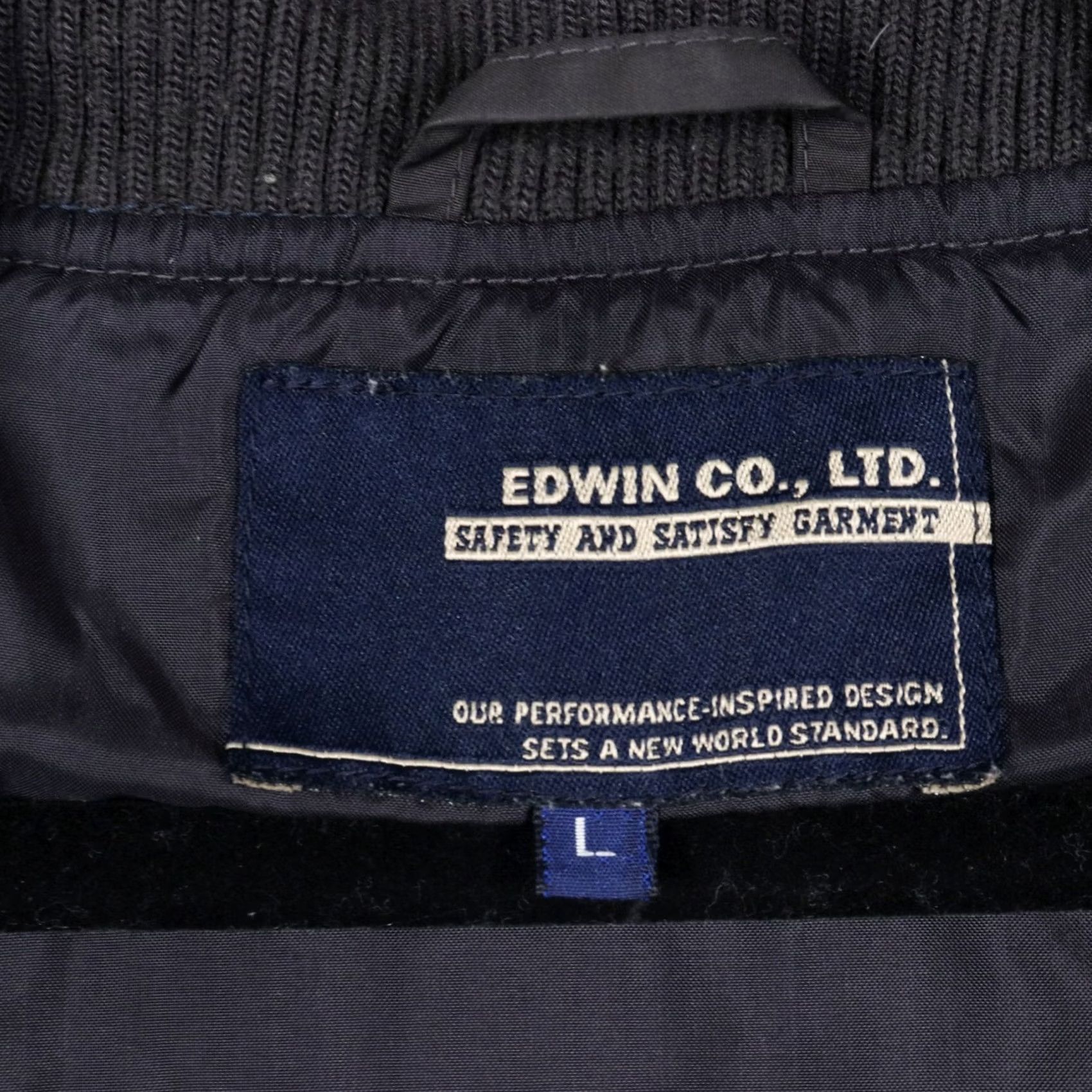 Edwin Edwin Puffer Jacket Mens Large Gray Quilted Elbow Patch Jacket Zip Nylon Coat Size US L / EU 52-54 / 3 - 3 Thumbnail