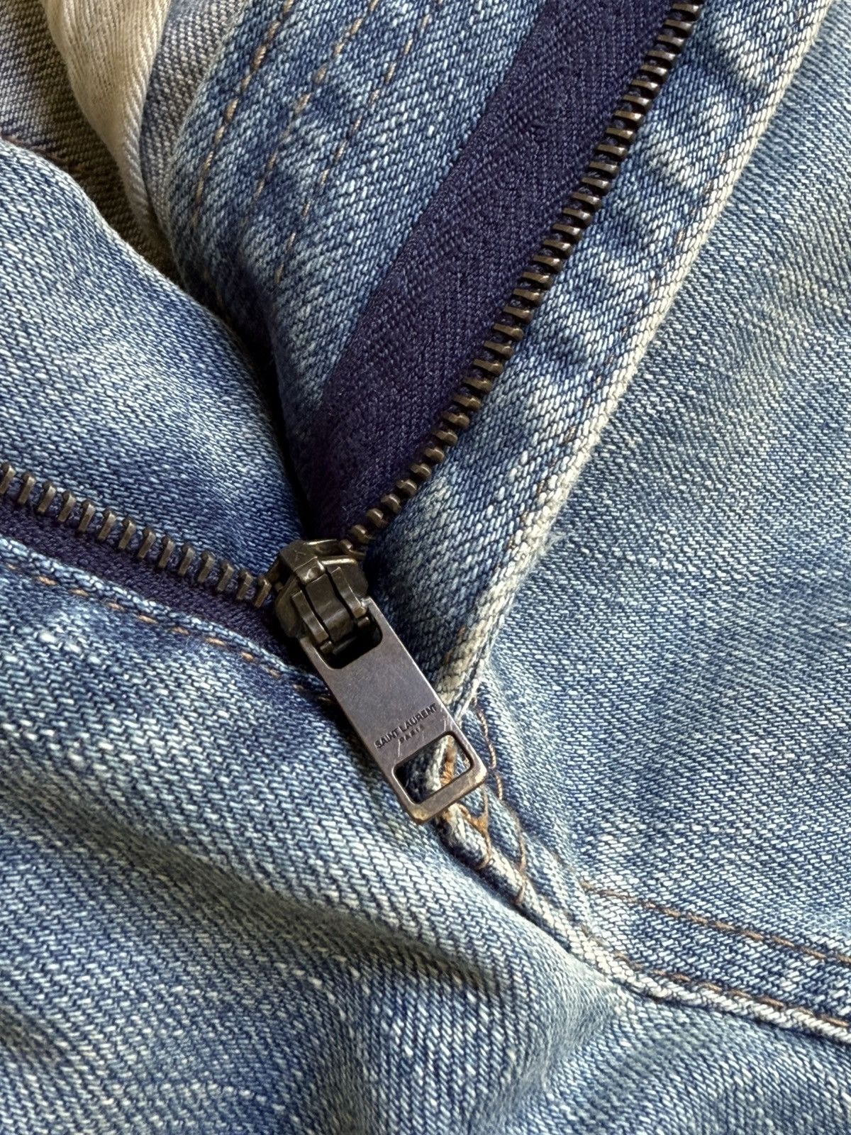 Saint Laurent Paris SS19 Saint Laurent blue distressed crash denim jeans Size US 28 / EU 44 - 11 Thumbnail