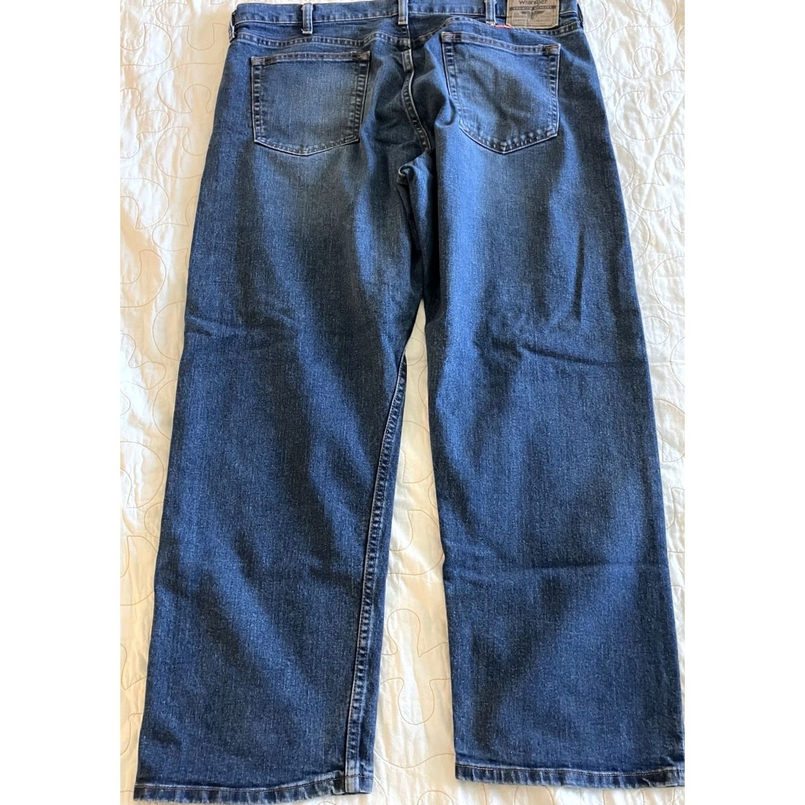Wrangler Wrangler Jeans Mens Tag 40x30 Blue Workwear Regular Fit Straight Leg Mens Jeans Blue Cotton Denim 30 Inseam Pockets Vintage No Size US 40 / EU 56 - 4 Thumbnail