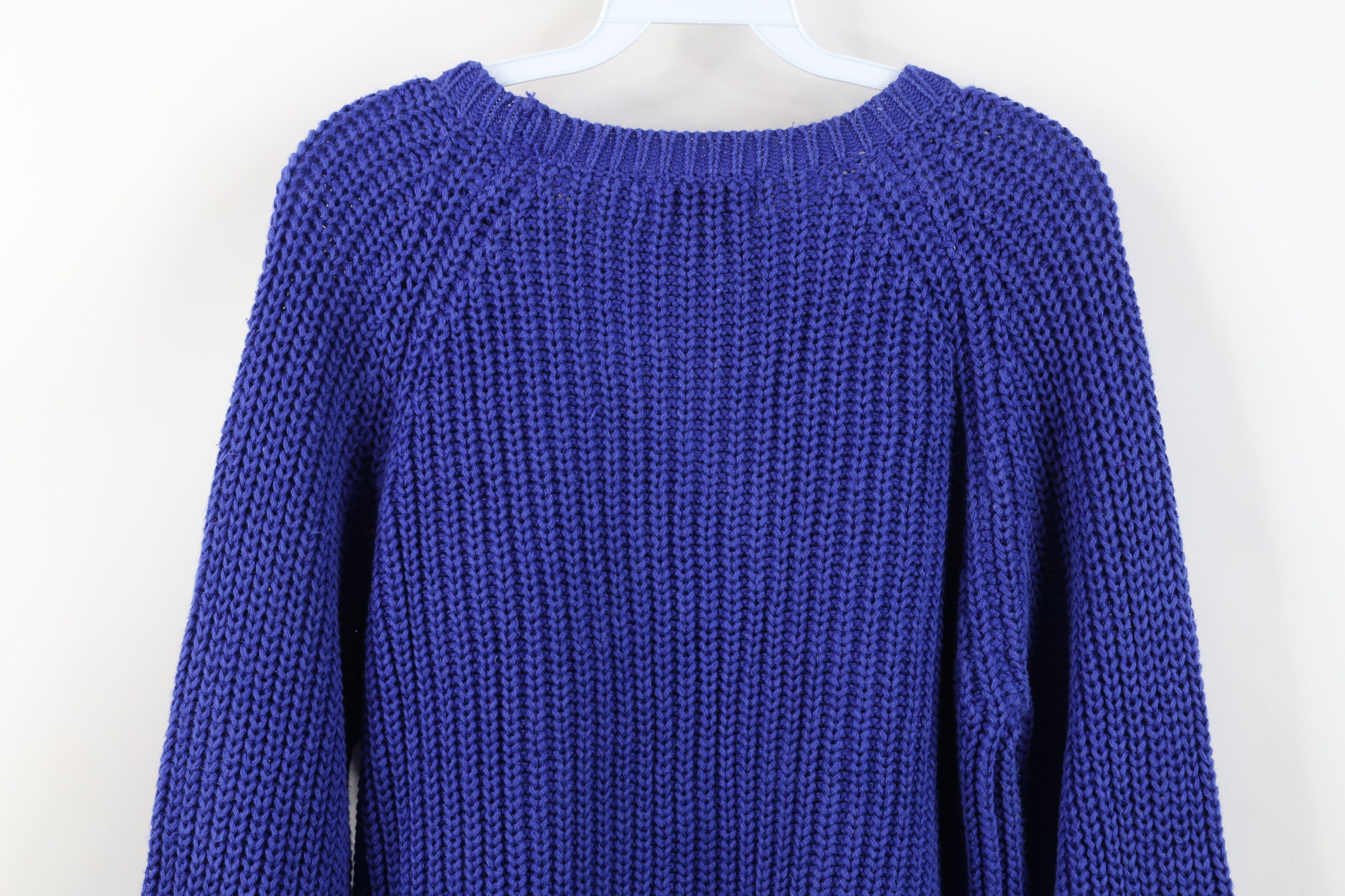 L.L. Bean Vtg 90s LL Bean Heavyweight Chunky Ribbed Knit Sweater Blue Size S / US 4 / IT 40 - 11 Thumbnail