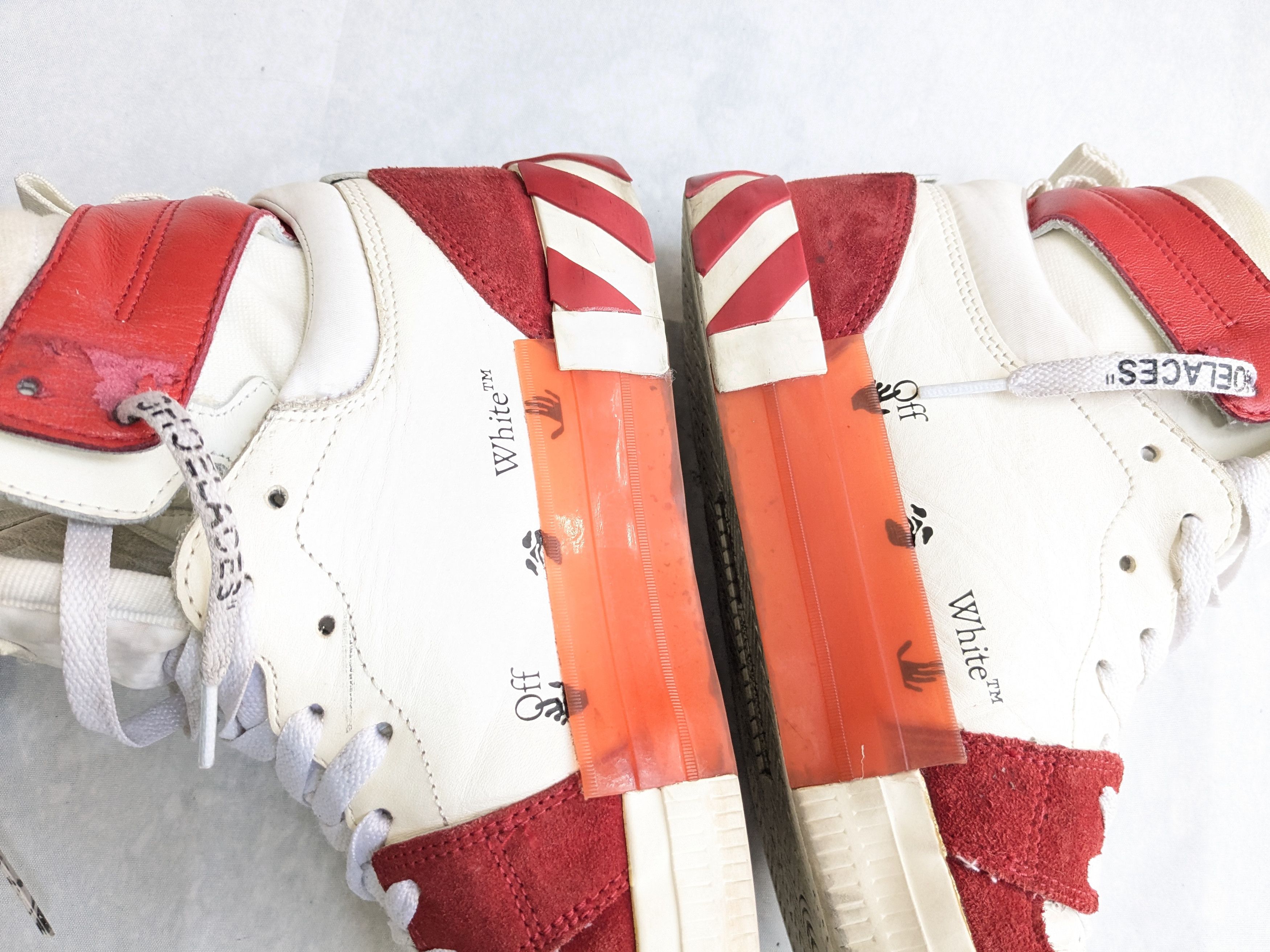 Off-White Off-white Vulcanized High Top Sneakers Red White 10 43 Size US 10 / EU 43 - 14 Thumbnail