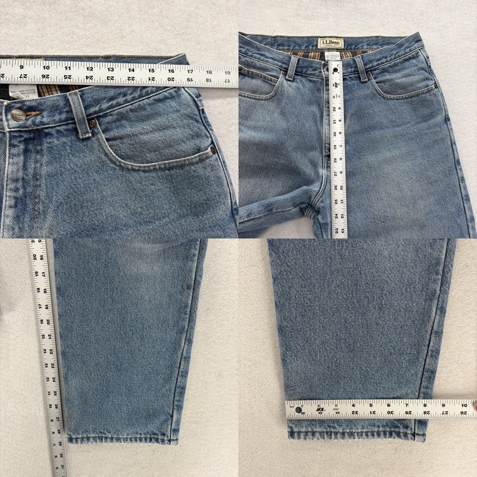 Vintage VINTAGE L.L. Bean Classic Fit Jeans Mens 34x29 Blue Medium Wash Denim Flannel Lined Work Size US 34 / EU 50 - 8 Thumbnail