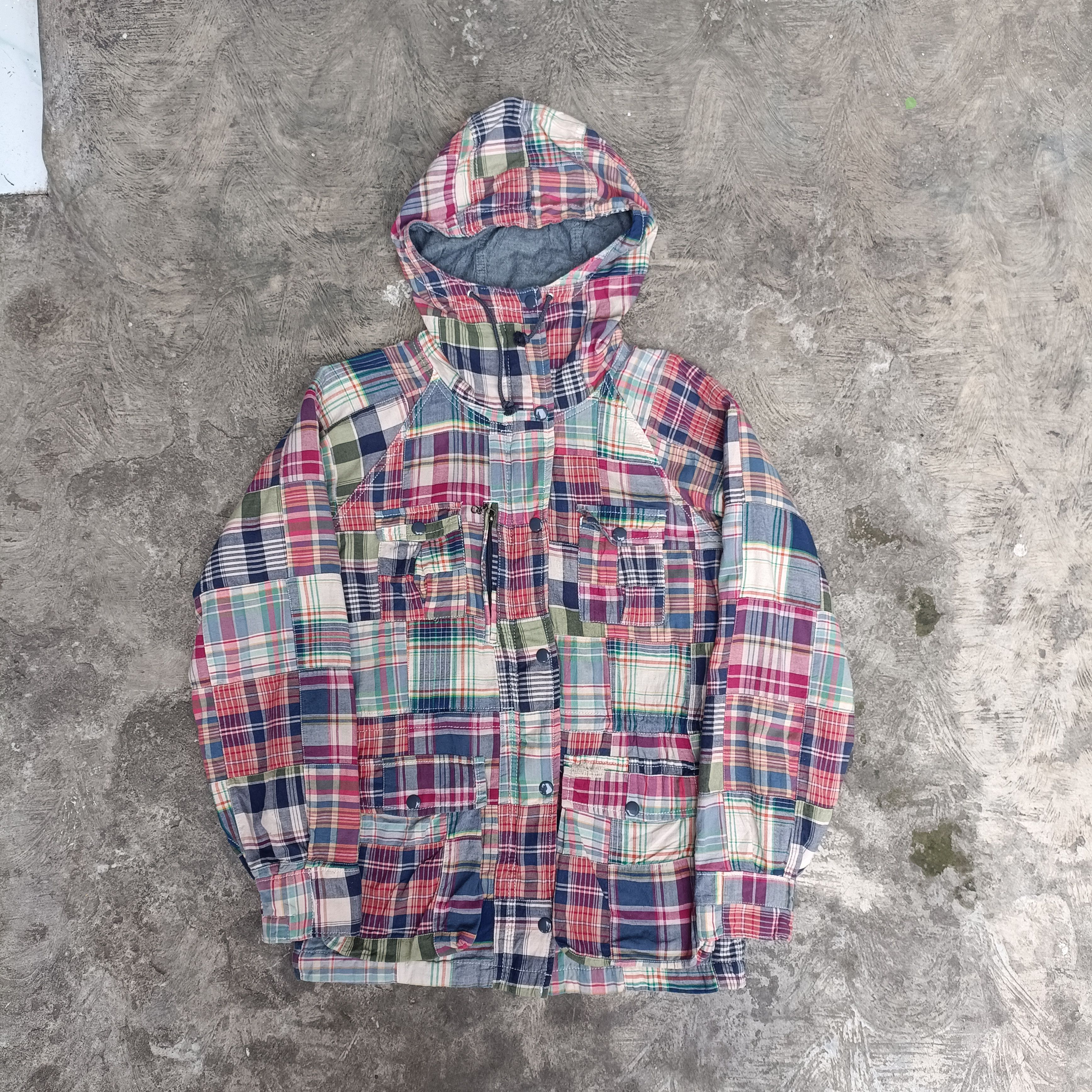 Denim & Supply Ralph Lauren × Indigo Vintage M65 Patchwork madras Jacket Size US S / EU 44-46 / 1 - 1 Thumbnail