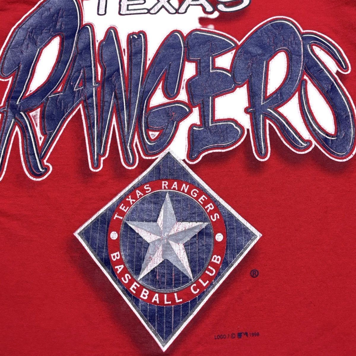 Logo 7 Vintage 90s Logo 7 Texas Rangers MLB Graphic T Shirt 2XL Size US XXL / EU 58 / 5 - 2 Thumbnail