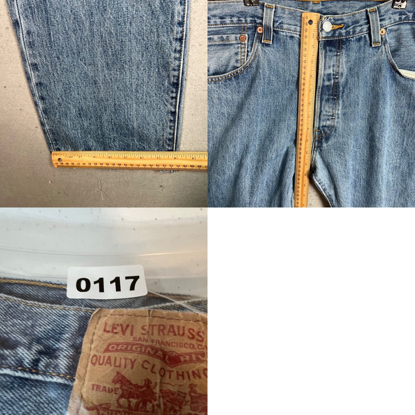 Levi's VINTAGE Levi's 501 Jeans Mens Straight Inseam 29 in 36 x 30 Blue Denim Cotton Cotton Denim | Levi's 501 | Jeans | Men Size US 36 / EU 52 - 8 Thumbnail