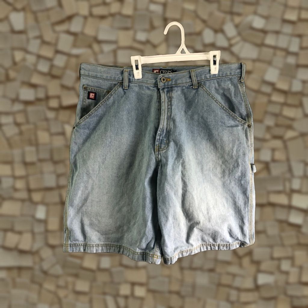 Chaps Chaps Mens 36 Mid Rise Bermuda Denim Shorts Jeans Carpenter Blue Wash 5-Pocket Regular Fit Casual Mens Size US 36 / EU 52 - 1 Thumbnail