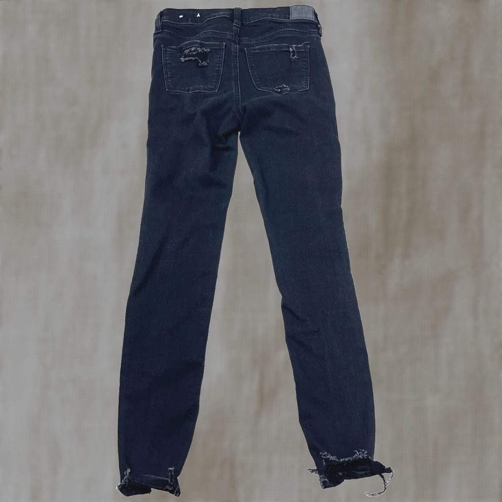 American Eagle Outfitters VINTAGE American Eagle Jeans Women 4 High Rise Jegging Black Faded Distressed 5-Pocket Comfort Stretch Size 27" / US 4 / IT 40 - 1 Thumbnail