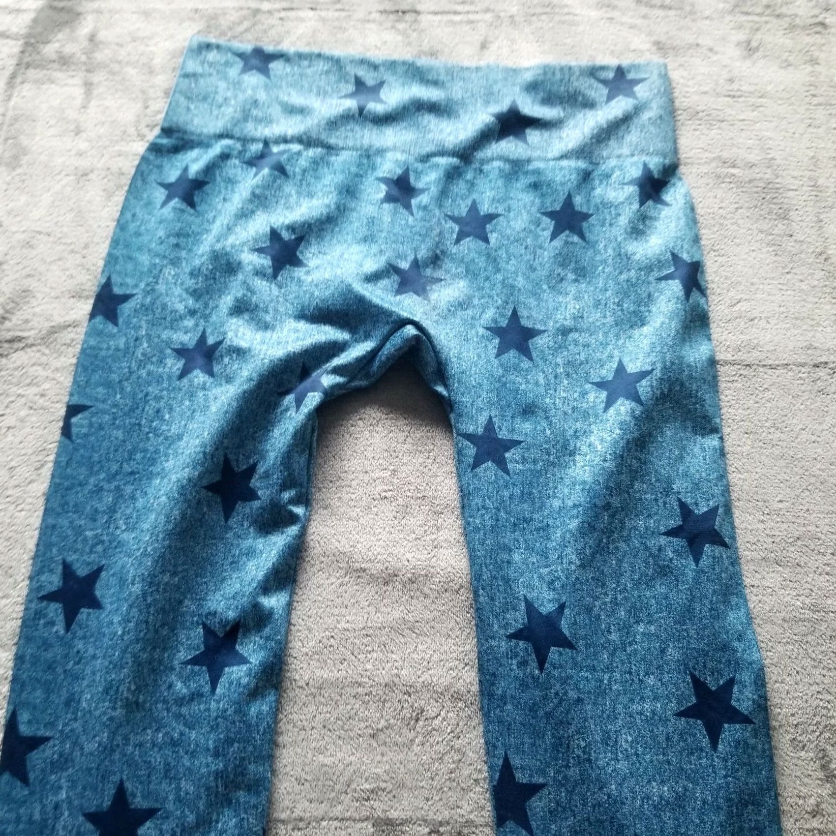 Denime First Looks Women's Denim Star Leggings Jeans Jegging Ankle Stretch Blue L/XL Star Pattern Activewear Womens Size 36" / US 14 / IT 50 - 6 Thumbnail