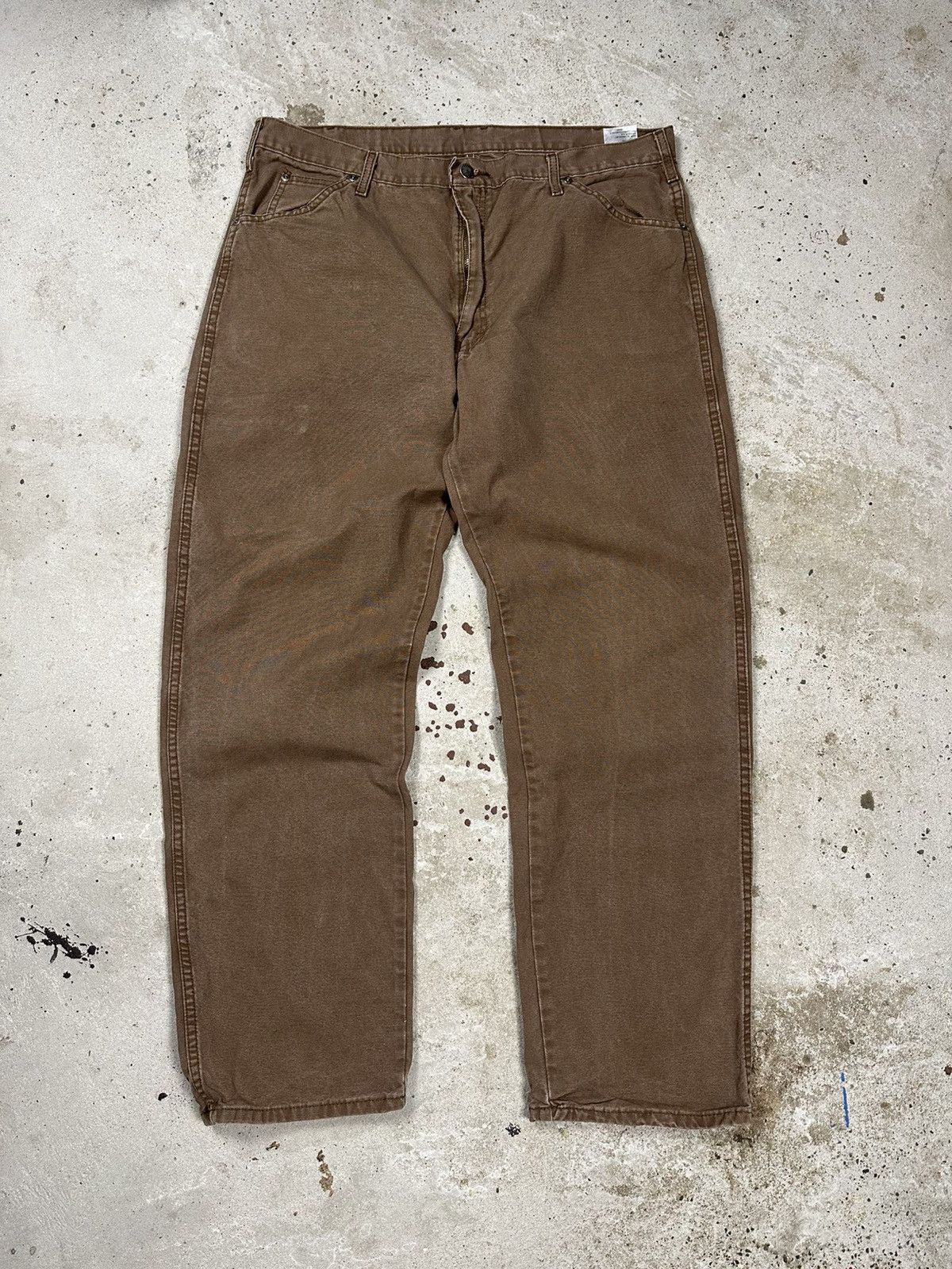 Dickies × Vintage Vintage Y2K Dickies Baggy Brown Carpenter Denim Pants Jeans Size US 38 / EU 54 - 2 Thumbnail