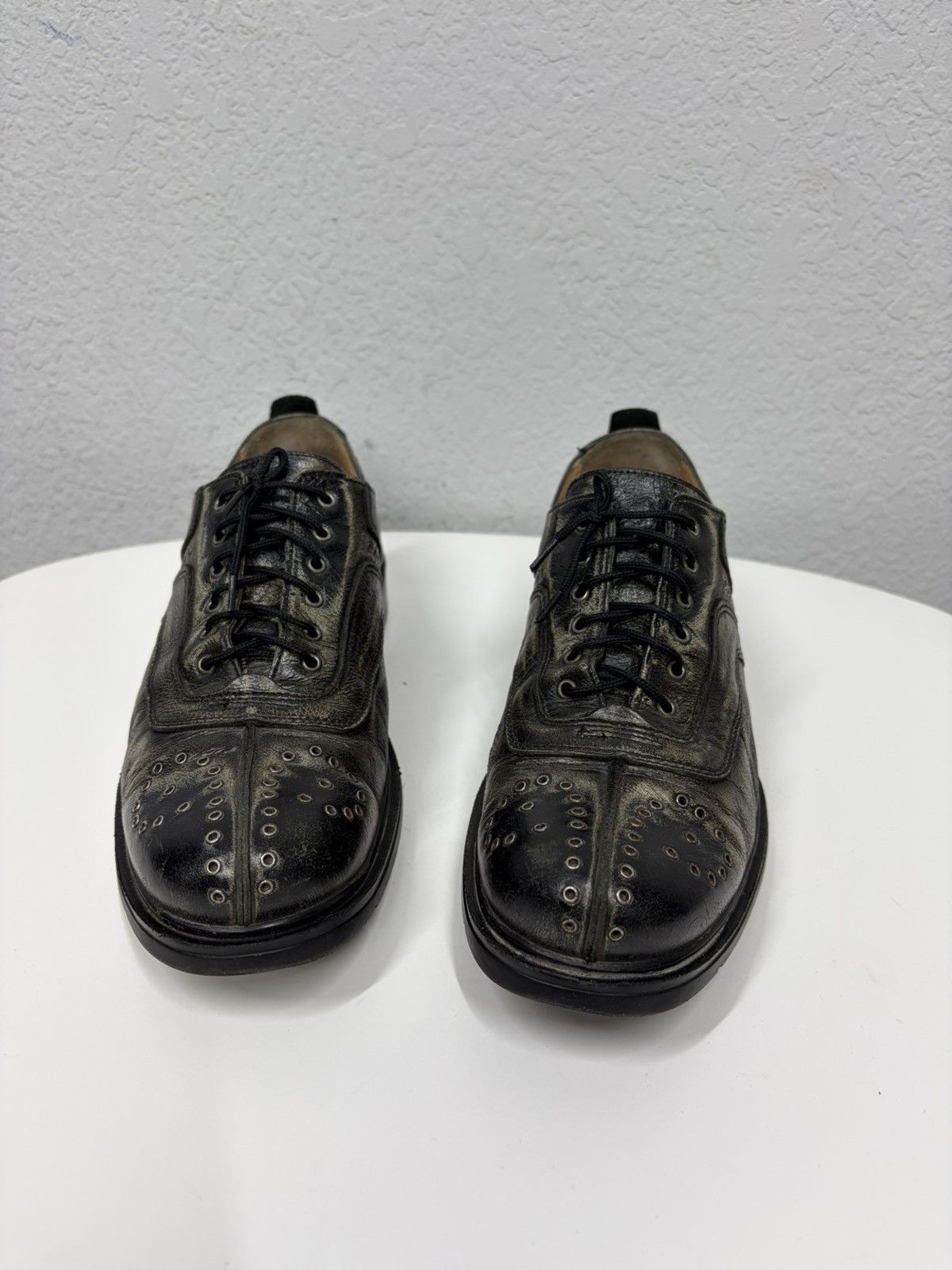 Studded Leather Lace-Up Shoes Boots Avant-Garde CCP Style