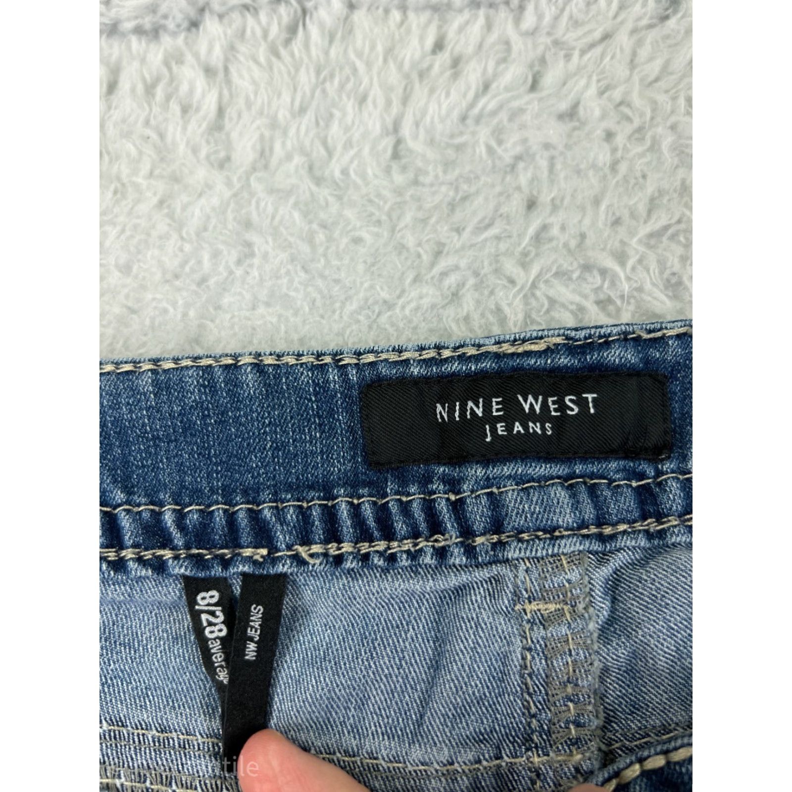 Nine West Nine West Jeans Womens 8 Blue Bootcut Denim Cotton Stretch Logo 5-Pocket Pockets Regular Inseam 30 Modern Classic American Mens? Size 30" / US 8 / IT 44 - 4 Thumbnail