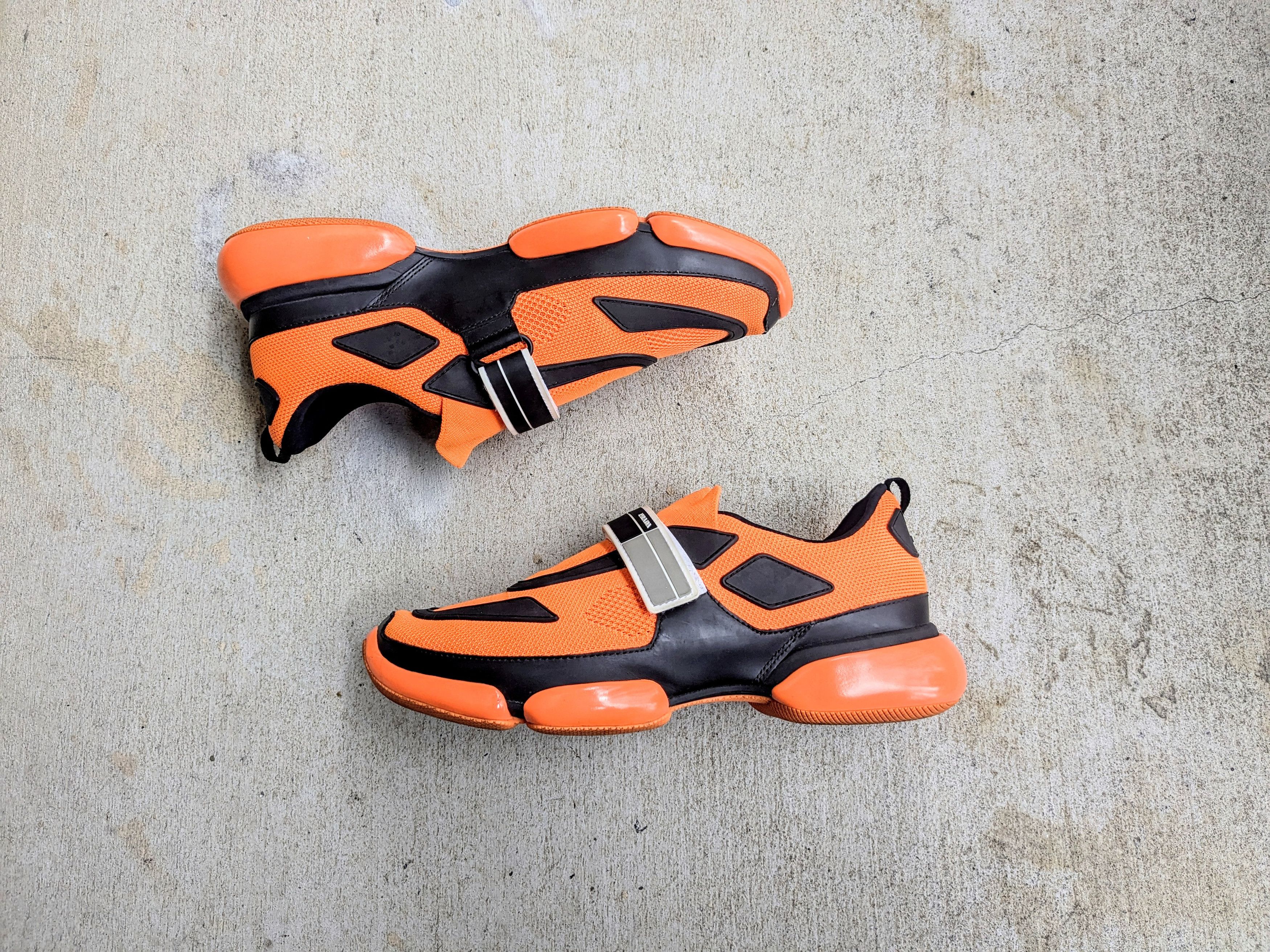Prada Cloudbust Sneakers Orange Black Leather