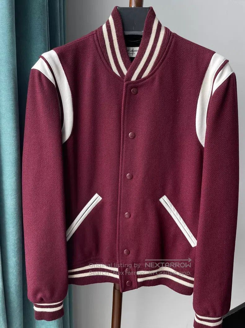 Saint Laurent Paris Saint Laurent Paris Wool Leather Baseball Jacket Size US M / EU 48-50 / 2 - 1 Thumbnail