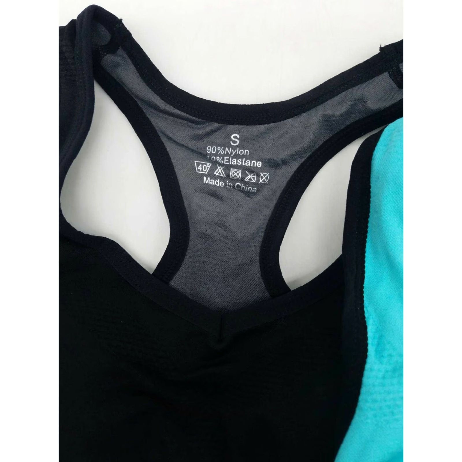 Vintage WOMENS Black Blue Sports Bra Set of 3 Activewear Pullover Size S Padded Sleeveless Yoga Running Size S / US 4 / IT 40 - 4 Thumbnail