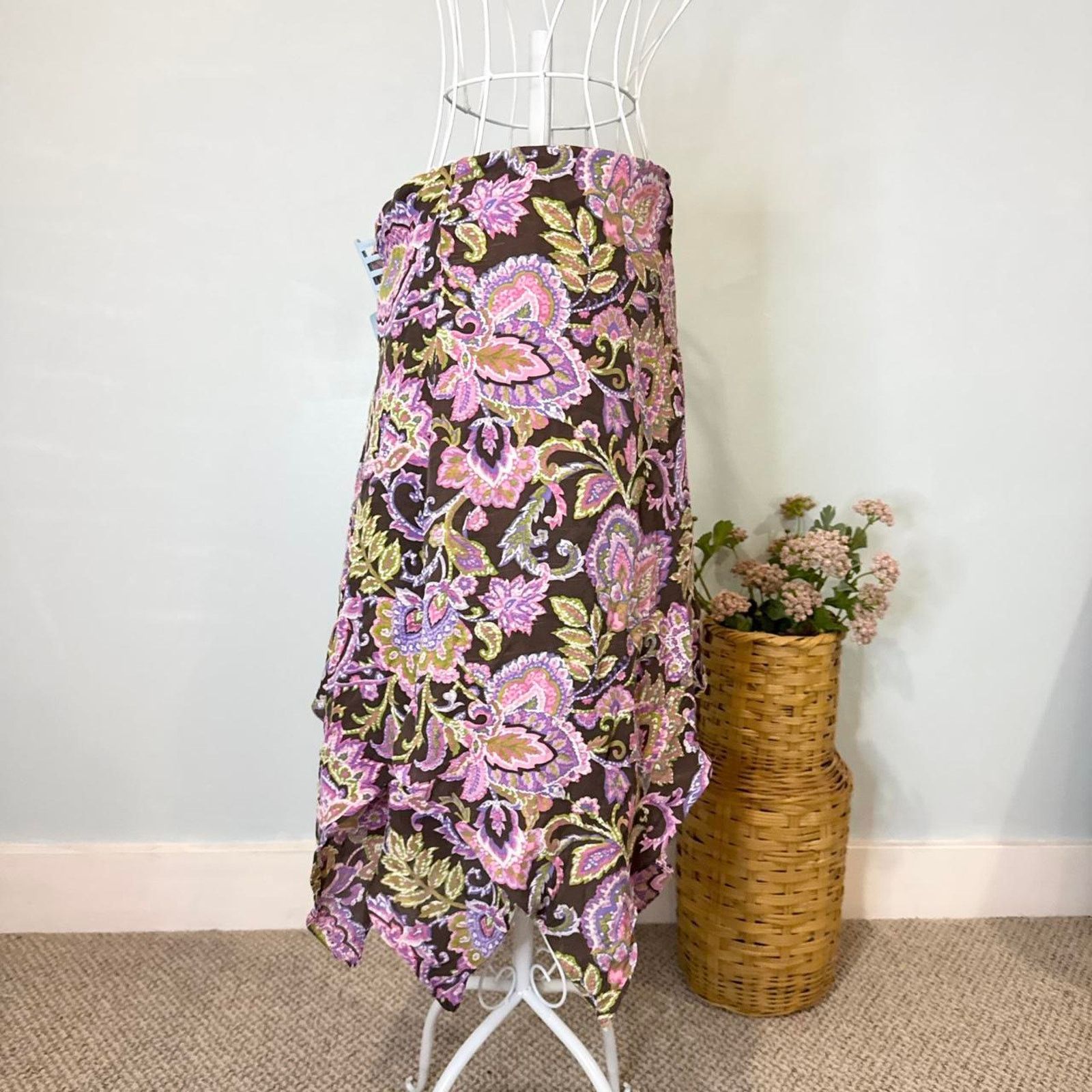 Jones New York fairy vintage floral tiered silky floral paisley skirt Size 36" / US 14 / IT 50 - 2 Thumbnail