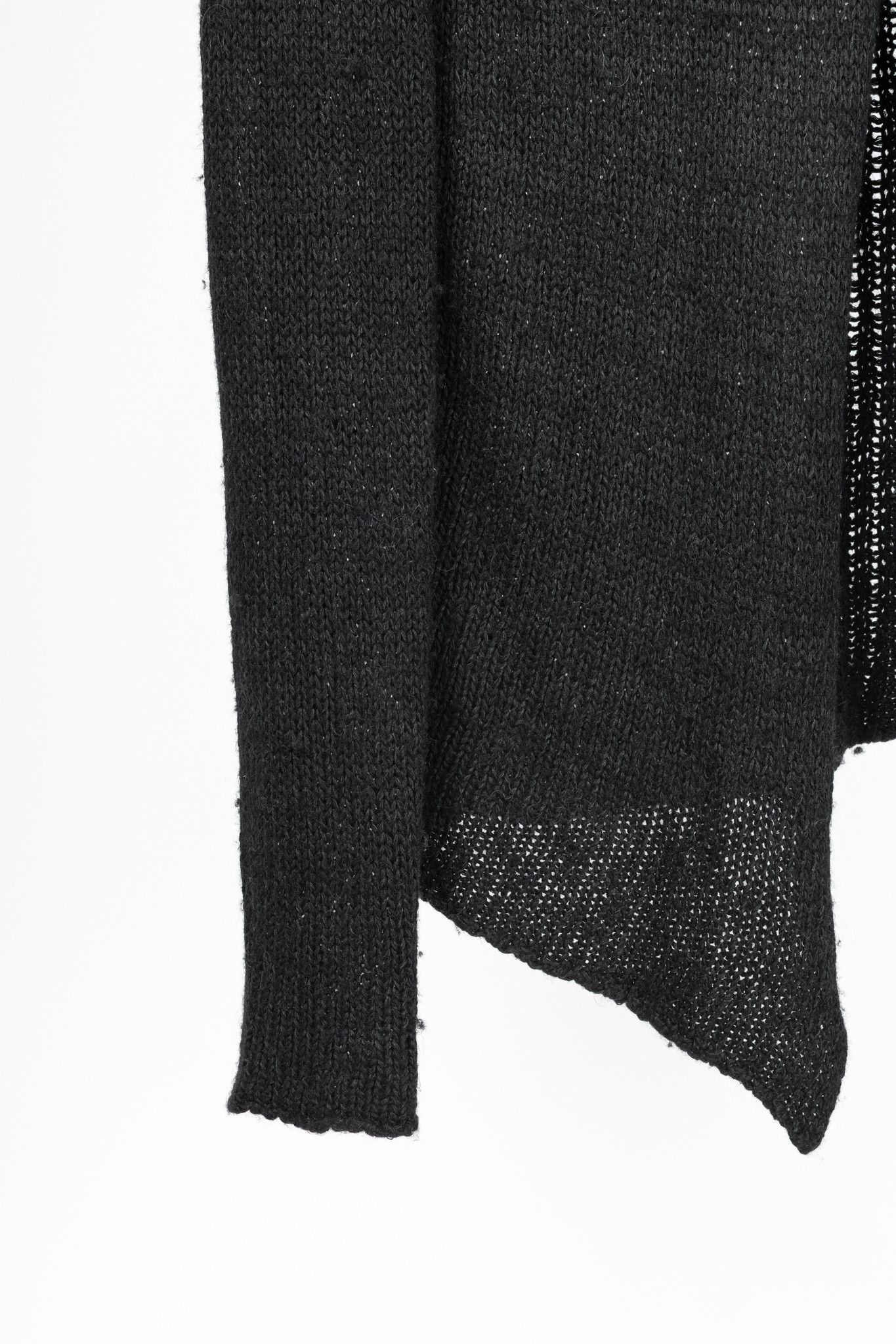 10sei0otto 10sei0otto Black Knit Leather-Trim Cardigan Size US M / EU 48-50 / 2 - 6 Thumbnail