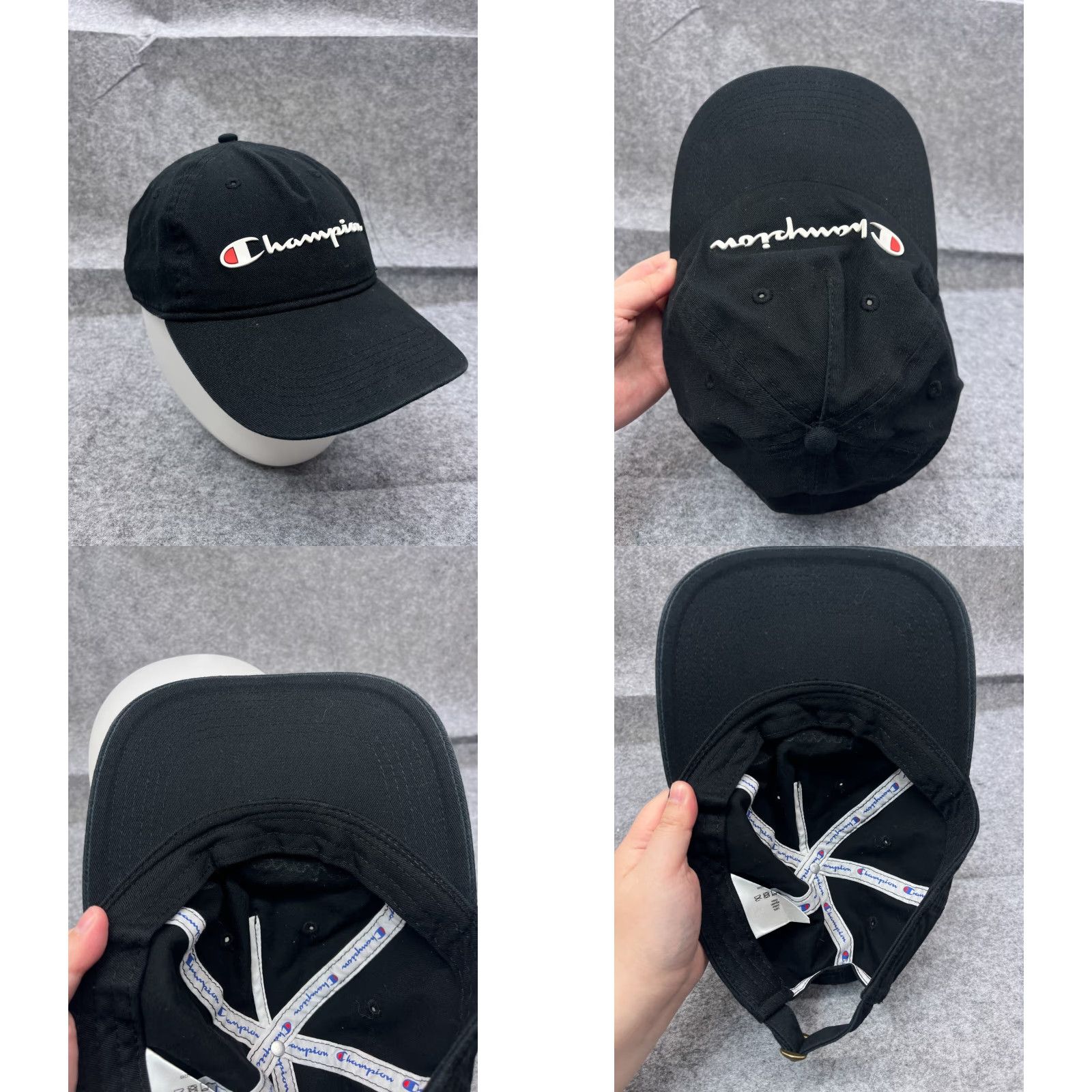 Champion Champion Hat Cap Strap Back Adult One Size Black 100% Cotton Golf Golfer Size ONE SIZE - 8 Thumbnail