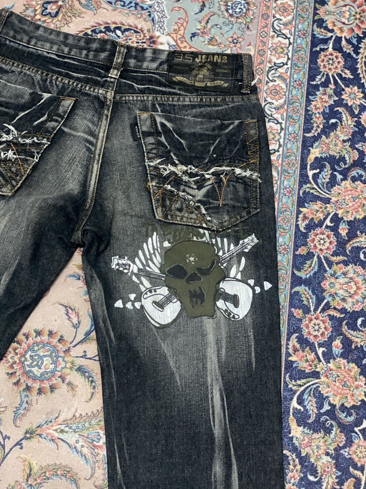 If Six Was Nine × JNCO Astom Denim Skull Lighting crazy design🚀 Size US 31 - 9 Thumbnail