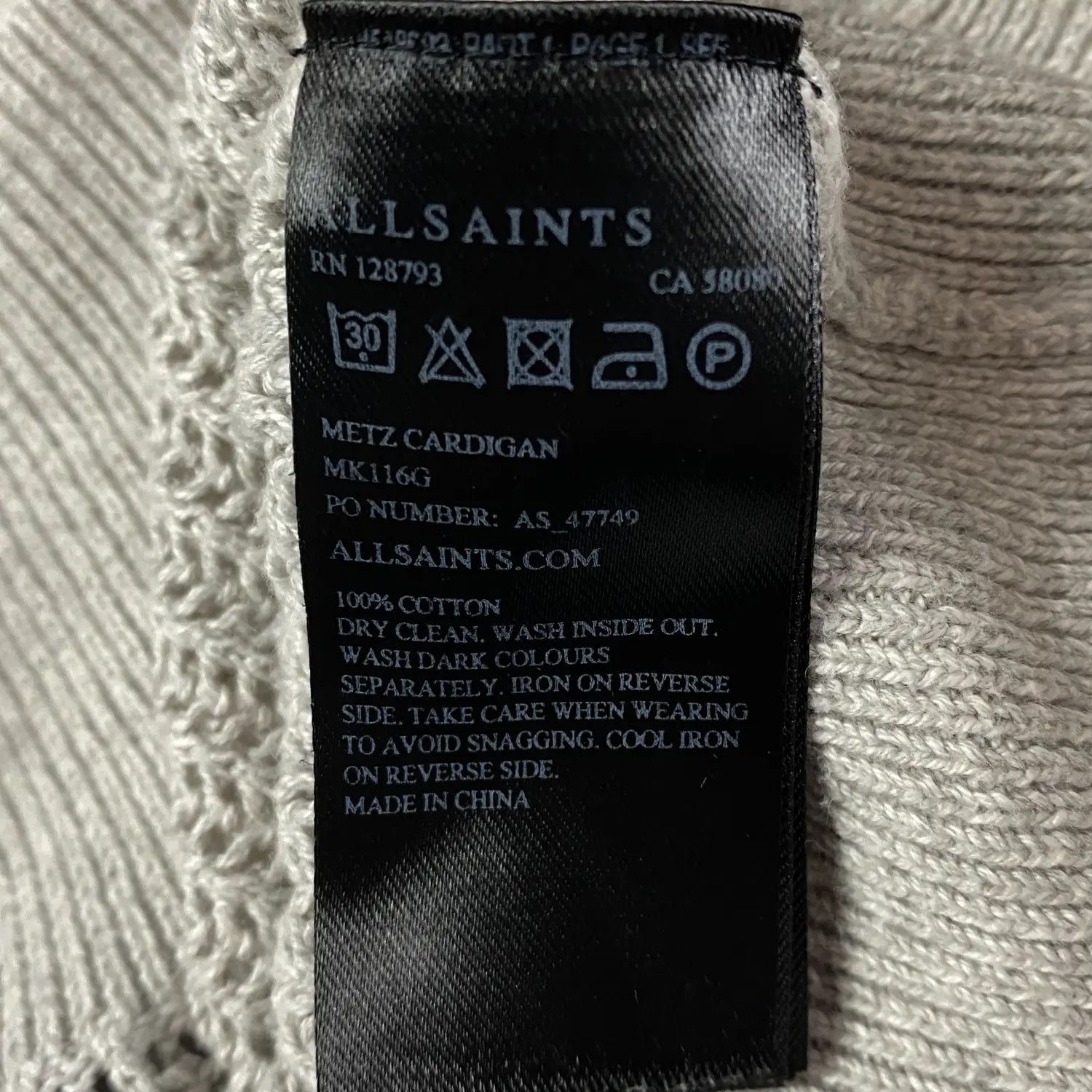 Allsaints Mens Zip Jumper Long Sleeve Allsaints Size L Size US L / EU 52-54 / 3 - 5 Thumbnail
