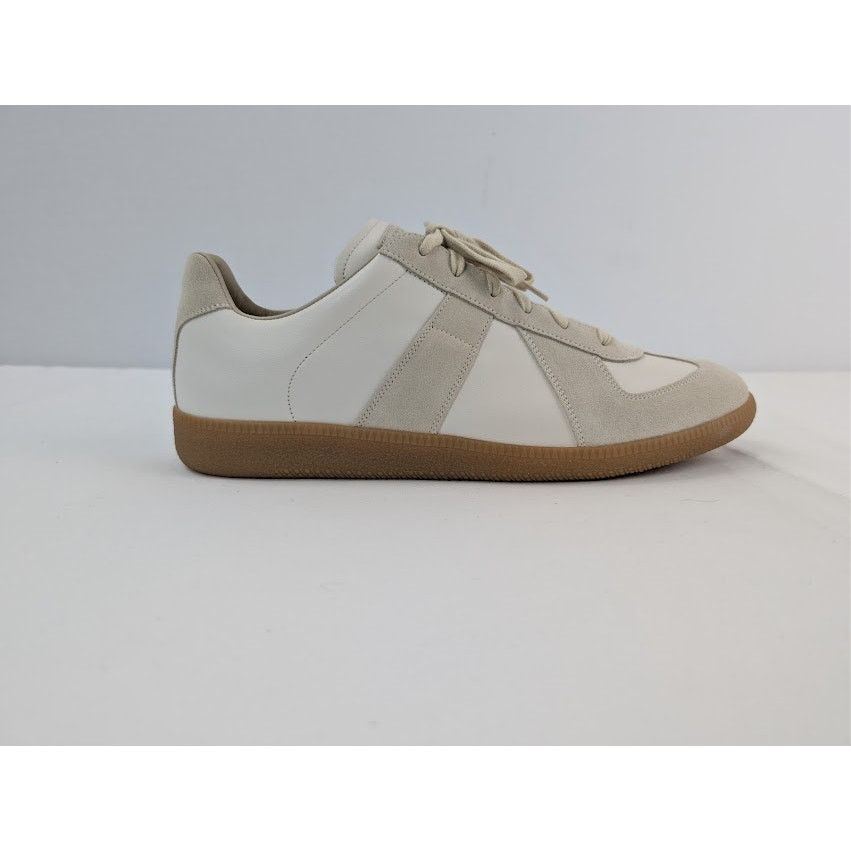 Maison Margiela o1rshd1 Leather Replica Sneaker in White / Grey Size US 12 / EU 45 - 4 Thumbnail