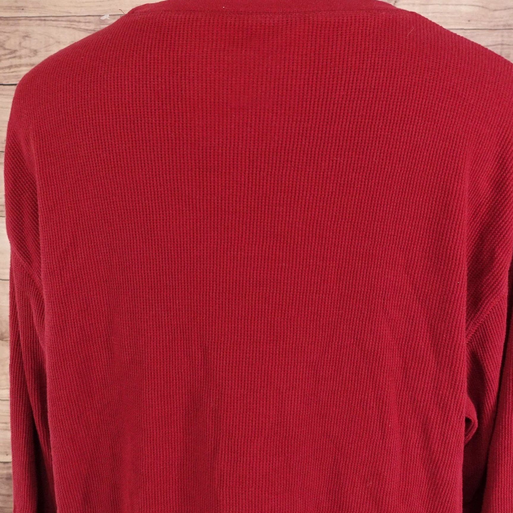 Vintage RedHead Shirt Mens XL Red Thermal Waffle Knit Long Sleeve Crewneck Casual Top Size US XL / EU 56 / 4 - 5 Thumbnail