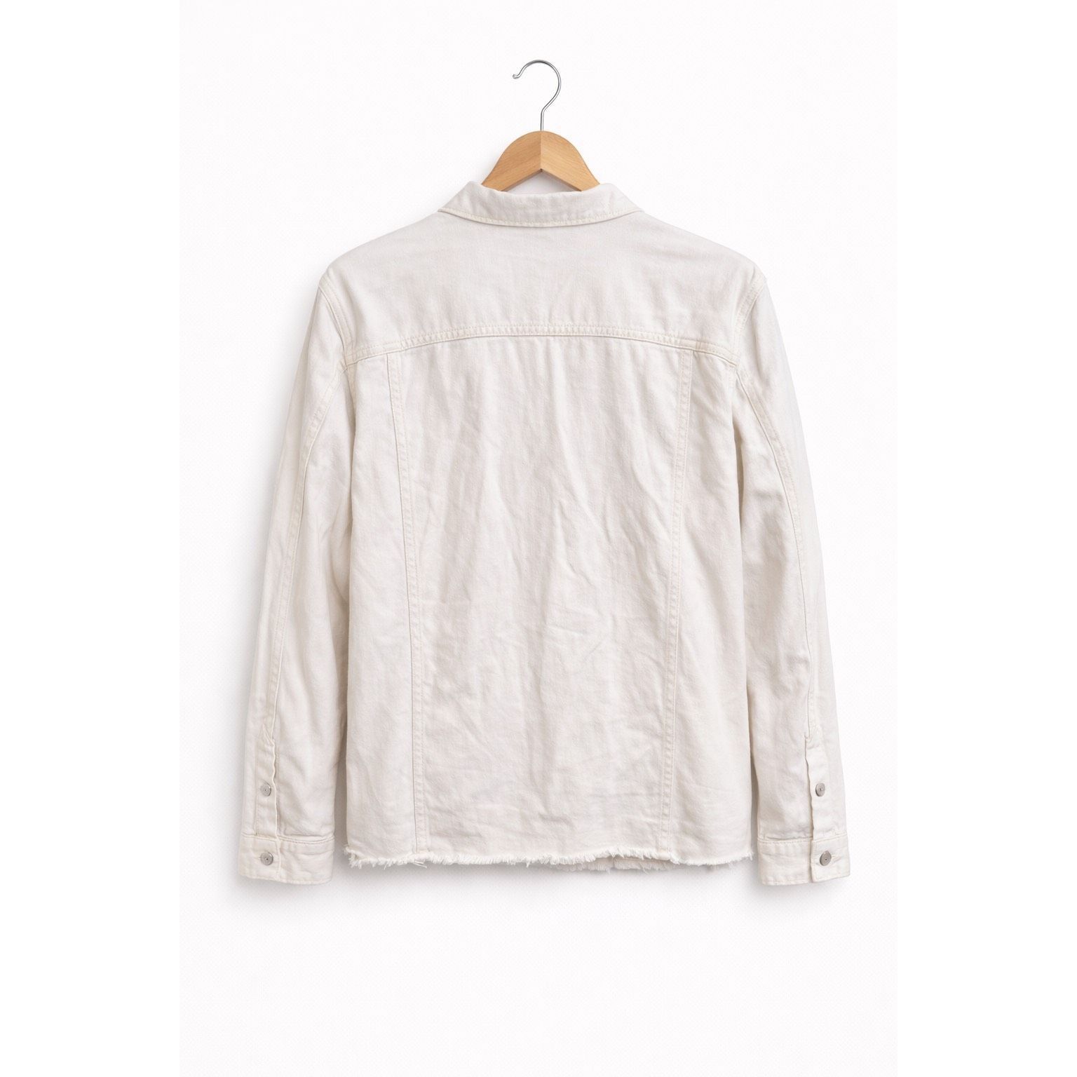 Other LC Waikiki Vision Women’s White Denim Jacket Size 38 Frayed Size L / US 10 / IT 46 - 2 Thumbnail