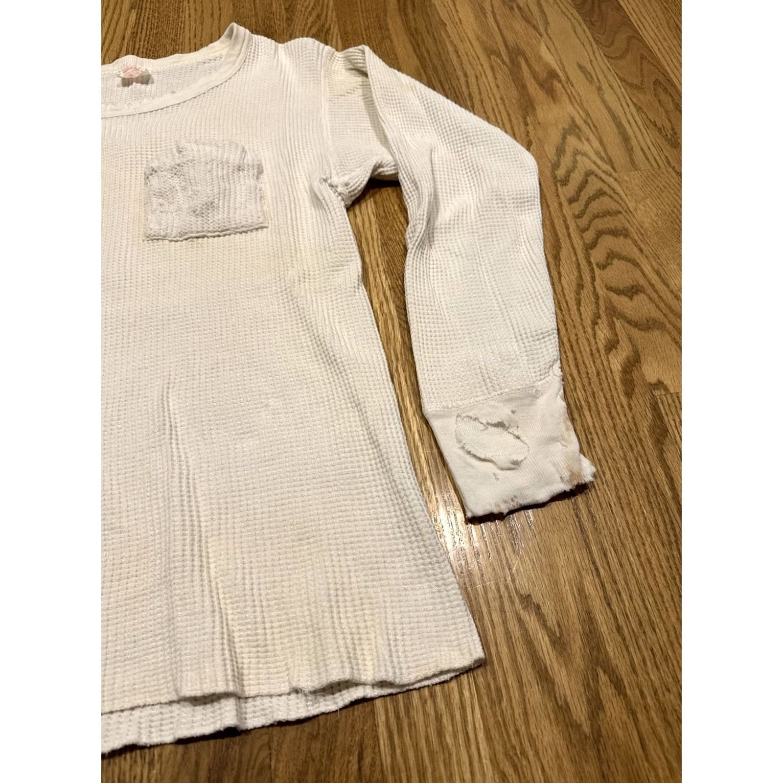 Sears VINTAGE Sears Thermal Long Sleeve Pocket Shirt Mens M White 50s 60s AS IS Flaws Size US M / EU 48-50 / 2 - 4 Thumbnail