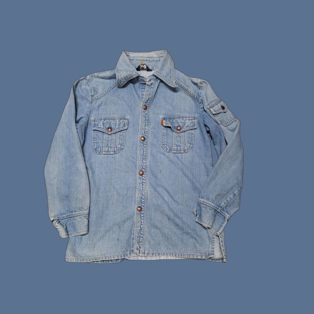 Levi's VINTAGE Levi's Button-Up Denim Shirt Jacket M/L Blue 70s 80s Orange Tab Retro Unisex Adults Long Sleeve Men's? Women? Size US M / EU 48-50 / 2 - 1 Thumbnail