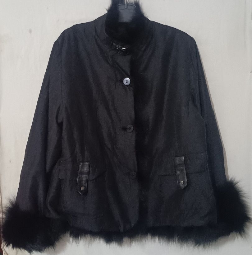 14th Addiction Vintage Y2K real Fur cropped coat jacket AvantGarde 00s Size L / US 10 / IT 46 - 6 Thumbnail
