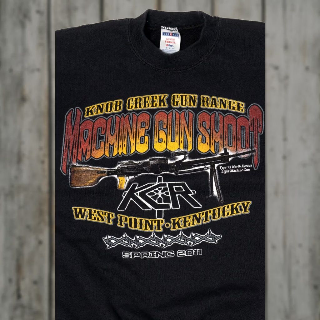 Jerzees Knob Creek Gun Range Machine Gun Shoot Kentucky Sweatshirt (2010s) Size US M / EU 48-50 / 2 - 1 Thumbnail